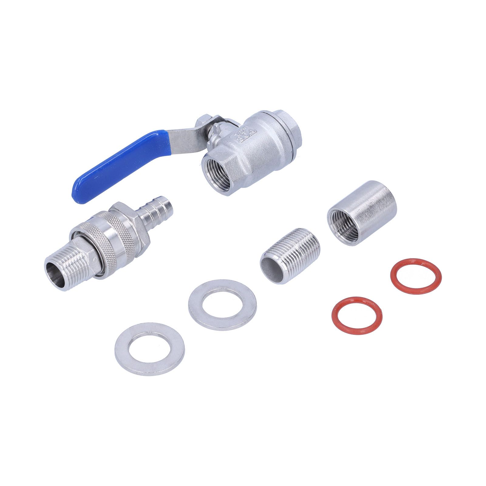 Weldless Kettle Valve Kit 1/2in BSP Ball Valve Quick Connector Bulkhead Assembly view 8