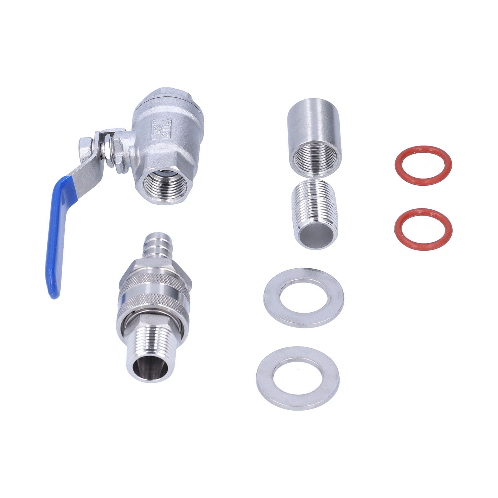 Weldless Kettle Valve Kit 1/2in BSP Ball Valve Quick Connector Bulkhead Assembly view 9