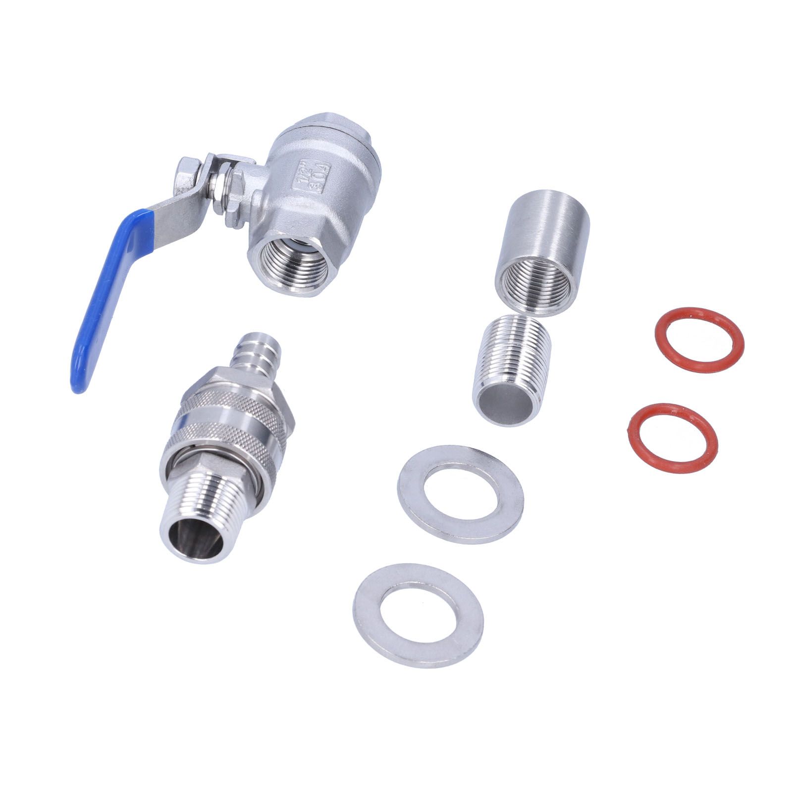 Weldless Kettle Valve Kit 1/2in BSP Ball Valve Quick Connector Bulkhead Assembly view 10