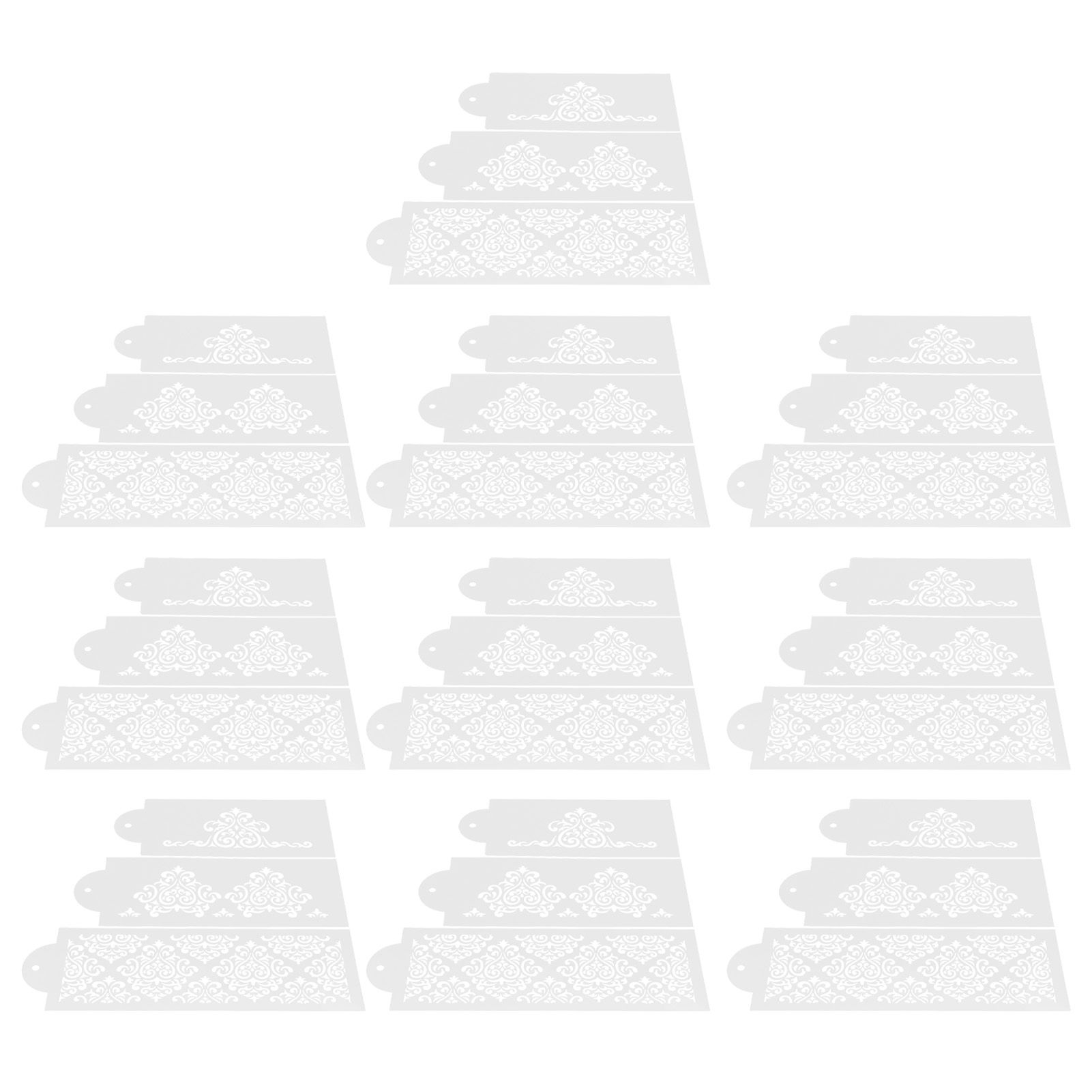 10 Set Cake Spray Mold Cake Border Embossing Mold Fondant Dessert Baking Stencils view 3