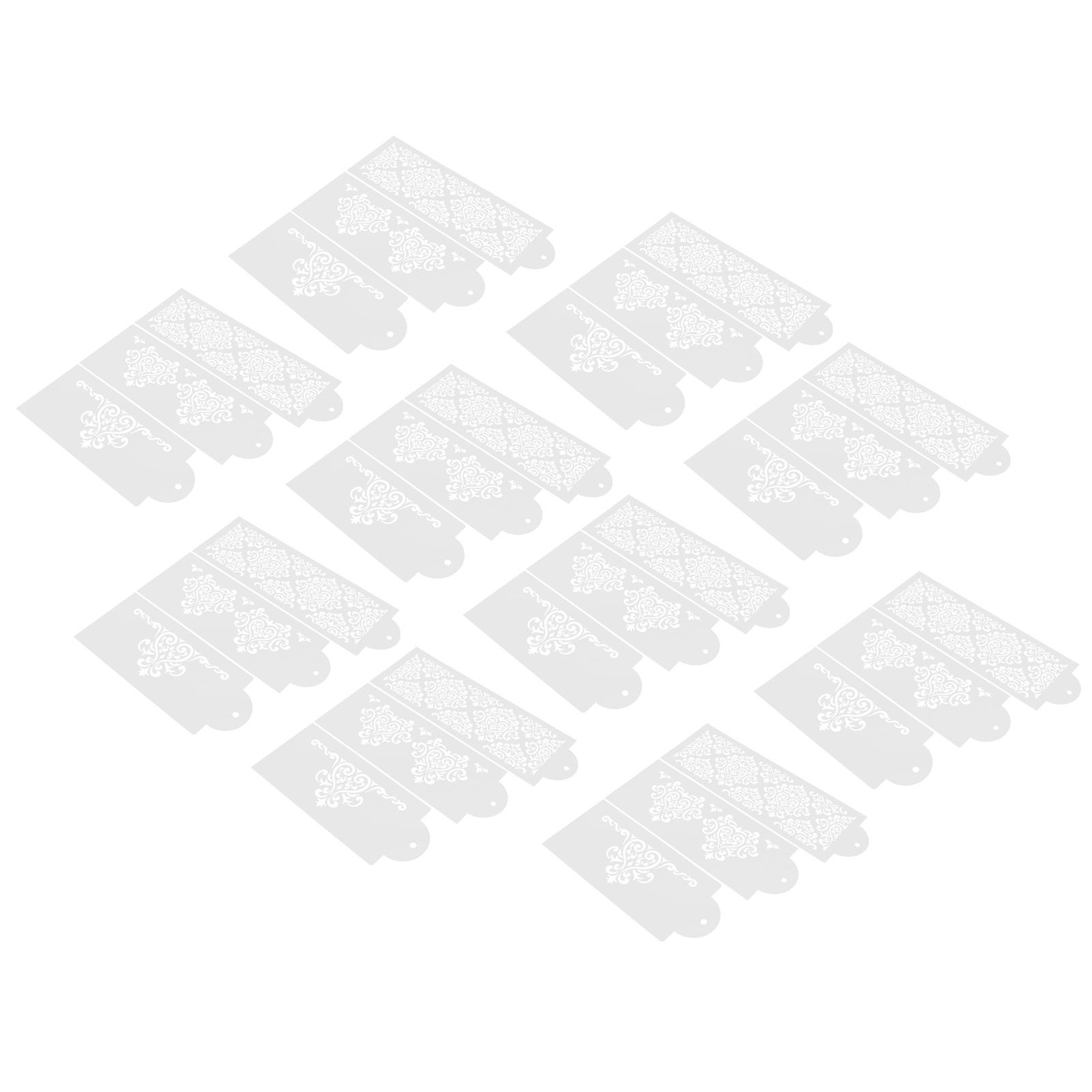 10 Set Cake Spray Mold Cake Border Embossing Mold Fondant Dessert Baking Stencils view 5