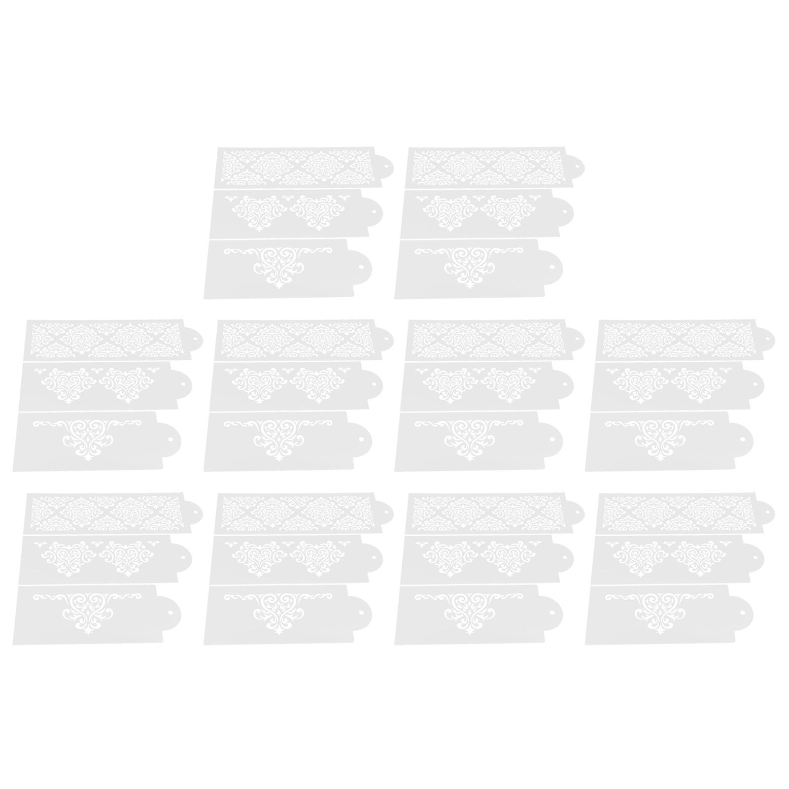 10 Set Cake Spray Mold Cake Border Embossing Mold Fondant Dessert Baking Stencils view 6