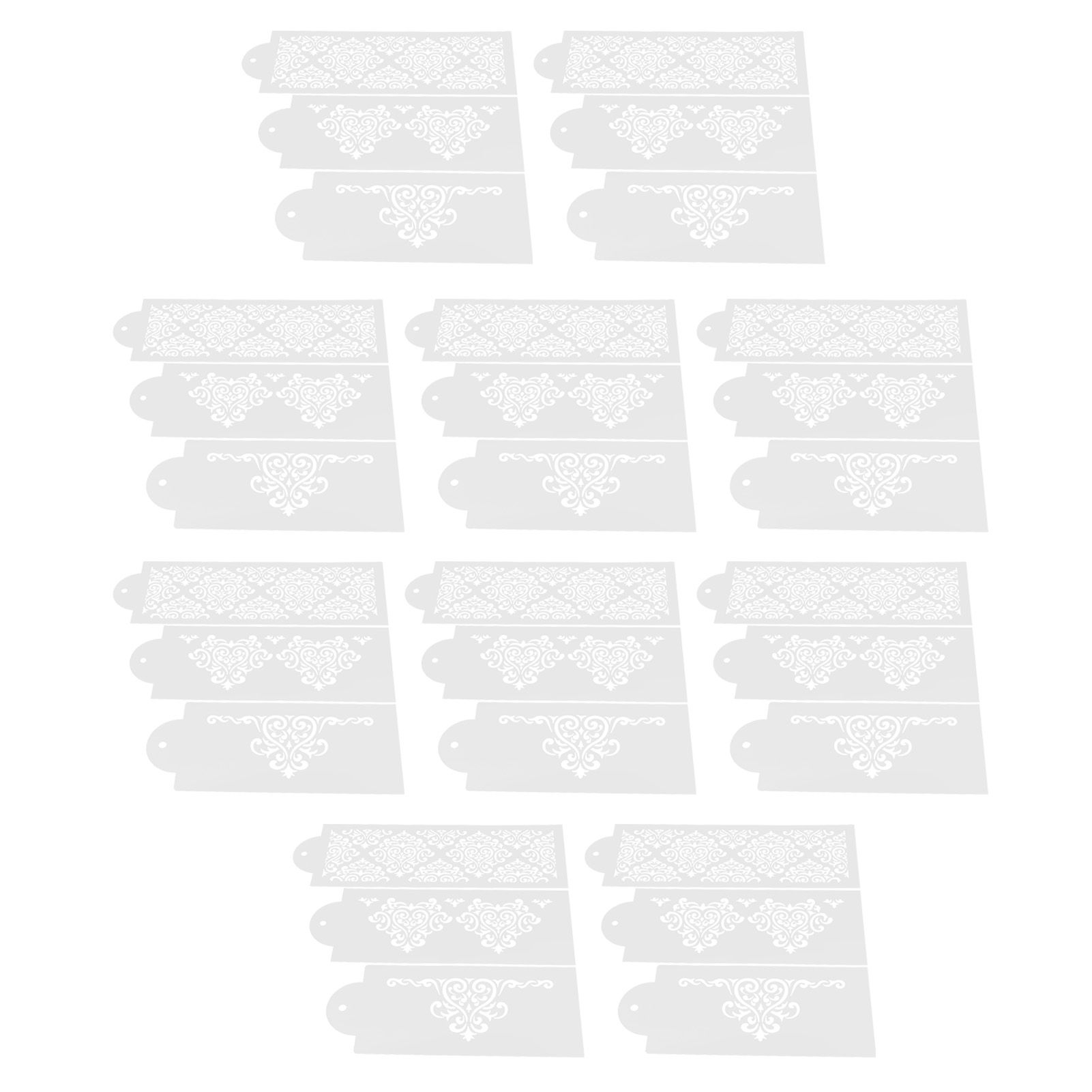 10 Set Cake Spray Mold Cake Border Embossing Mold Fondant Dessert Baking Stencils view 10
