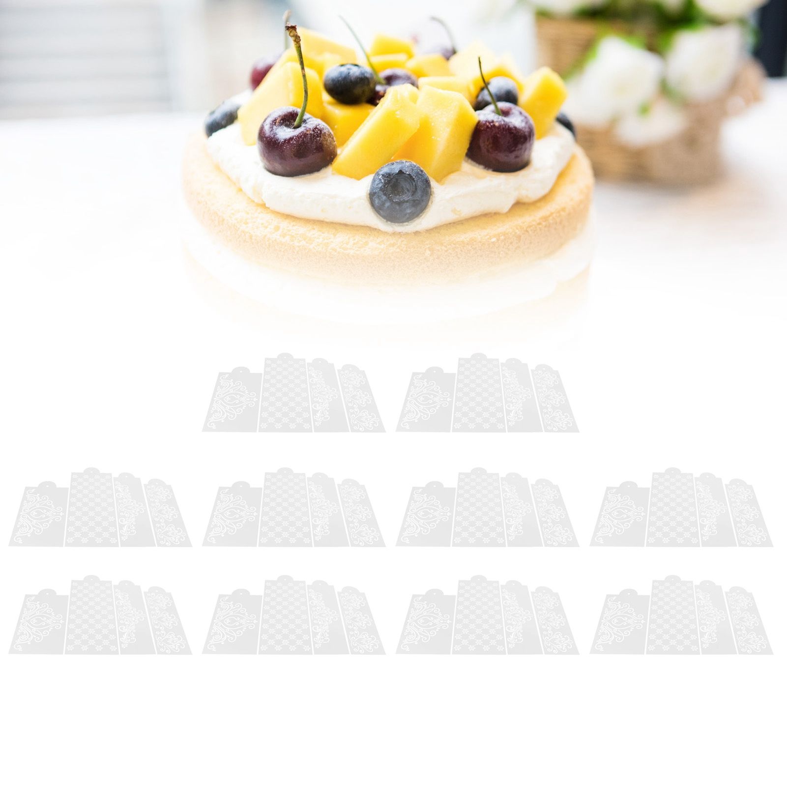 10 Set Cake Spray Mold Cake Embossing Mold Baking Stencils for Home Kitchen Tool view 11