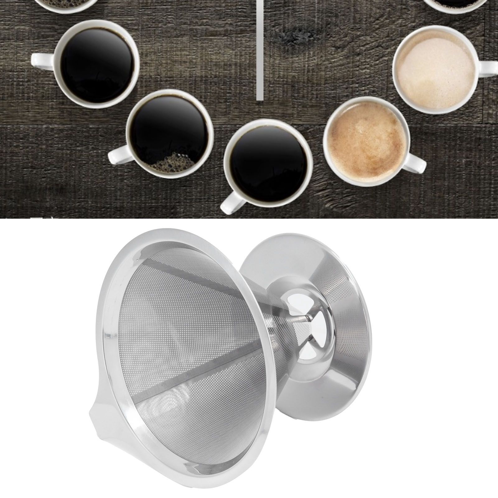 Stainless Steel Brew Drip Coffee Filter Funnel Cup Dripper Coffee Machine view 12