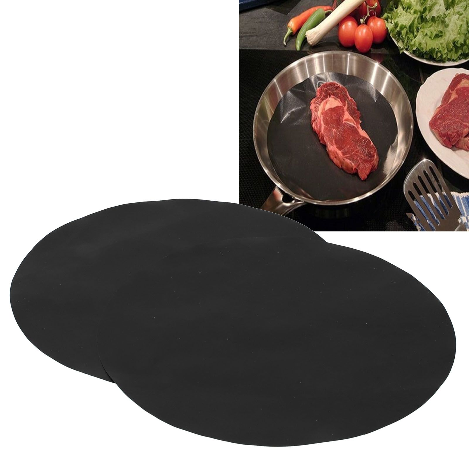 2Pcs High Temperature Resistant NonStick Pot Mat Round PTFE Pan Pad Kitchen view 12