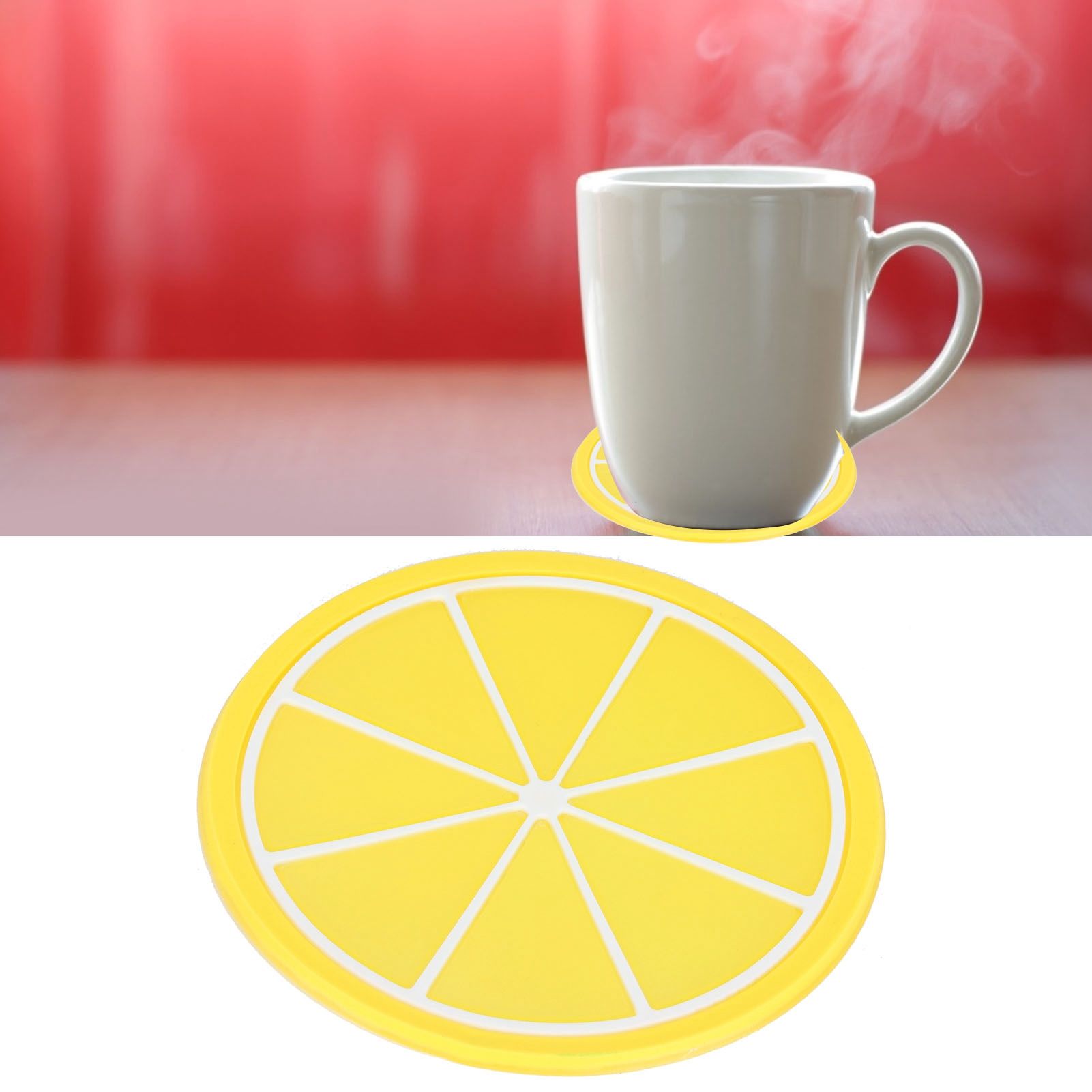 Fruit Shape Coaster Tableware Placemat Silicone Cup Drinks Holder Mat Kitchen view 11