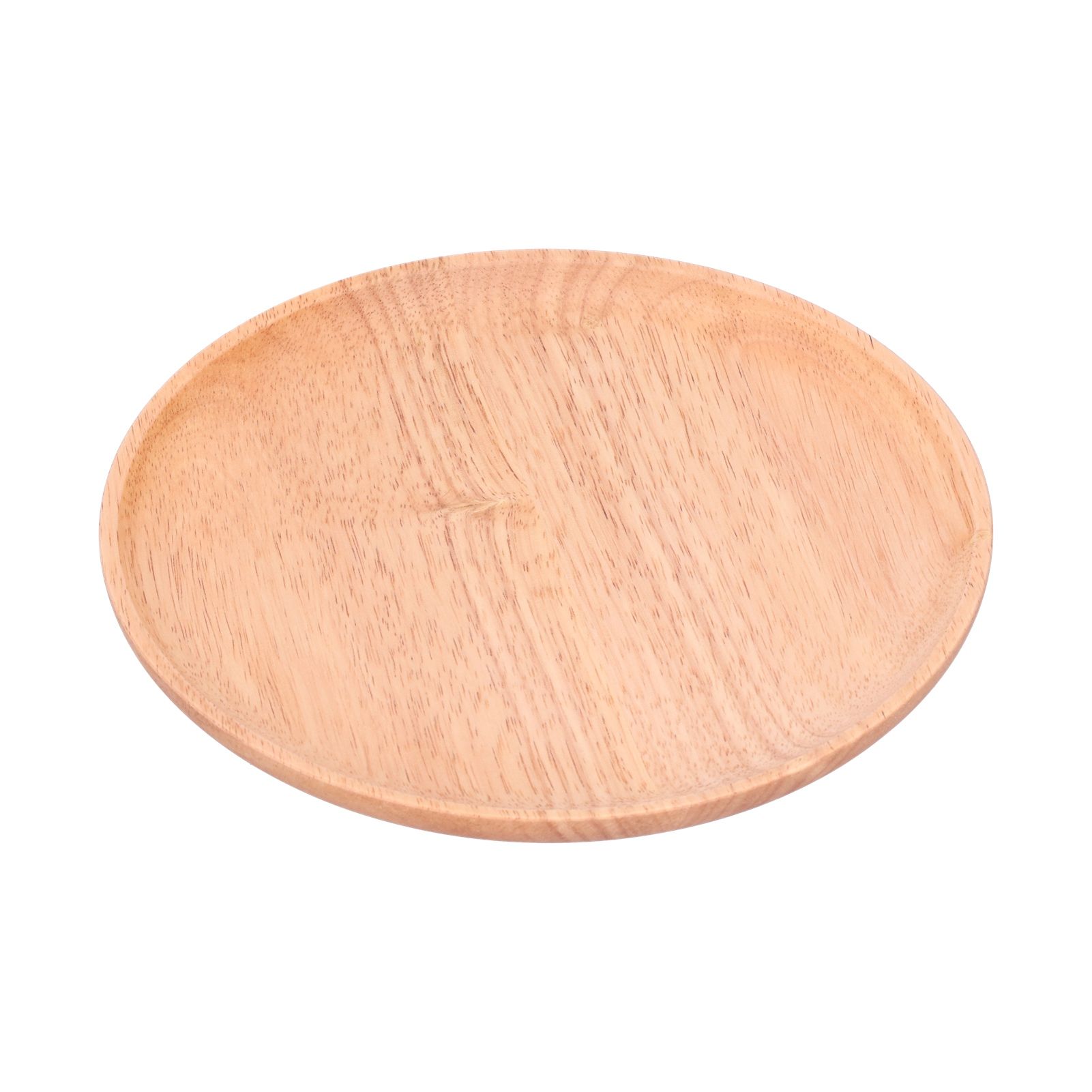 Rubber Wood Dinner Plate Round Tea Serving Tray Fruit Snack Tray Food Storage