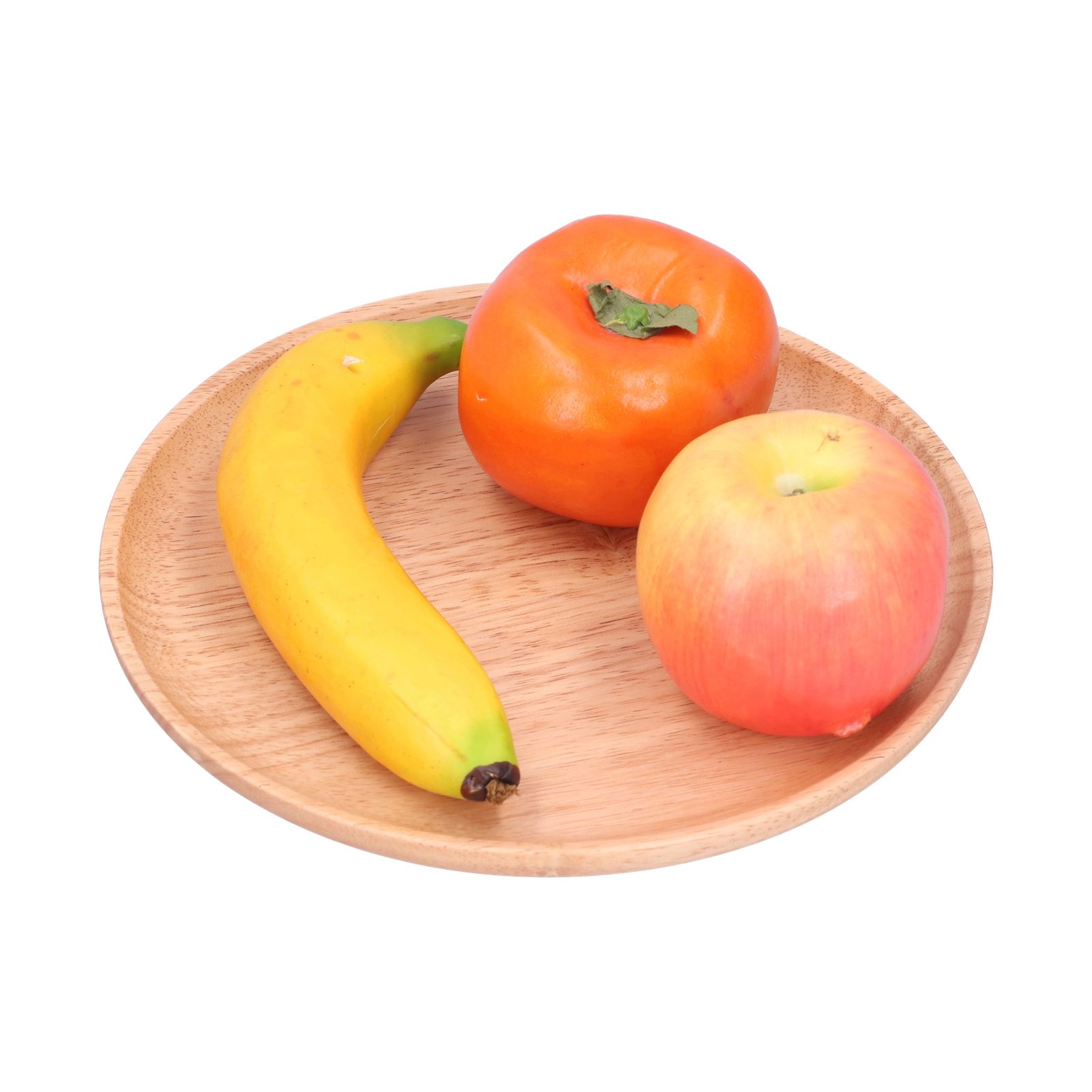 Rubber Wood Dinner Plate Round Tea Serving Tray Fruit Snack Tray Food Storage view 2