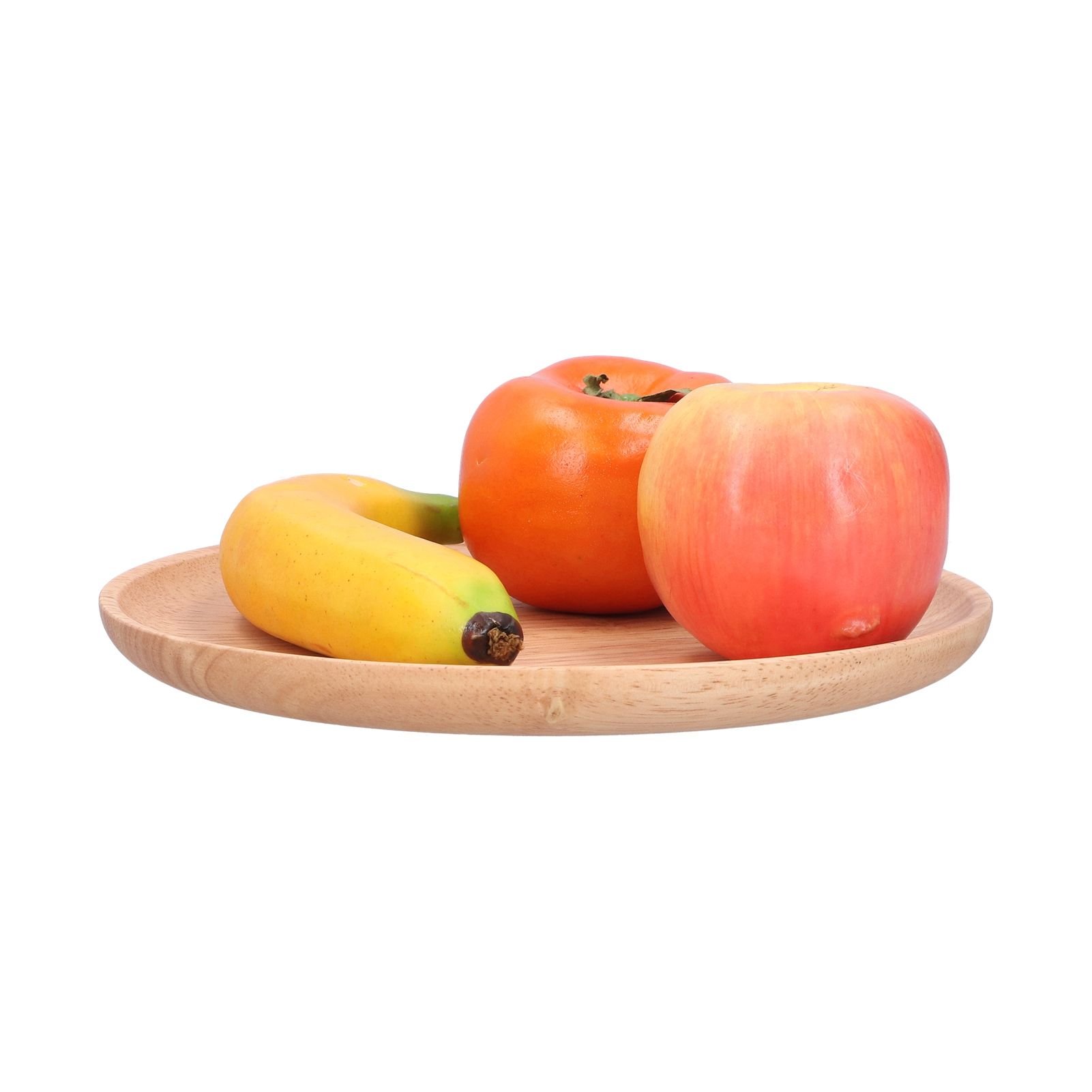 Rubber Wood Dinner Plate Round Tea Serving Tray Fruit Snack Tray Food Storage view 3