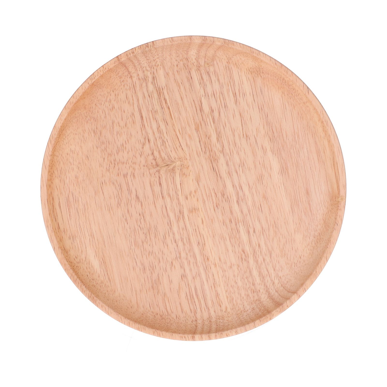 Rubber Wood Dinner Plate Round Tea Serving Tray Fruit Snack Tray Food Storage view 5