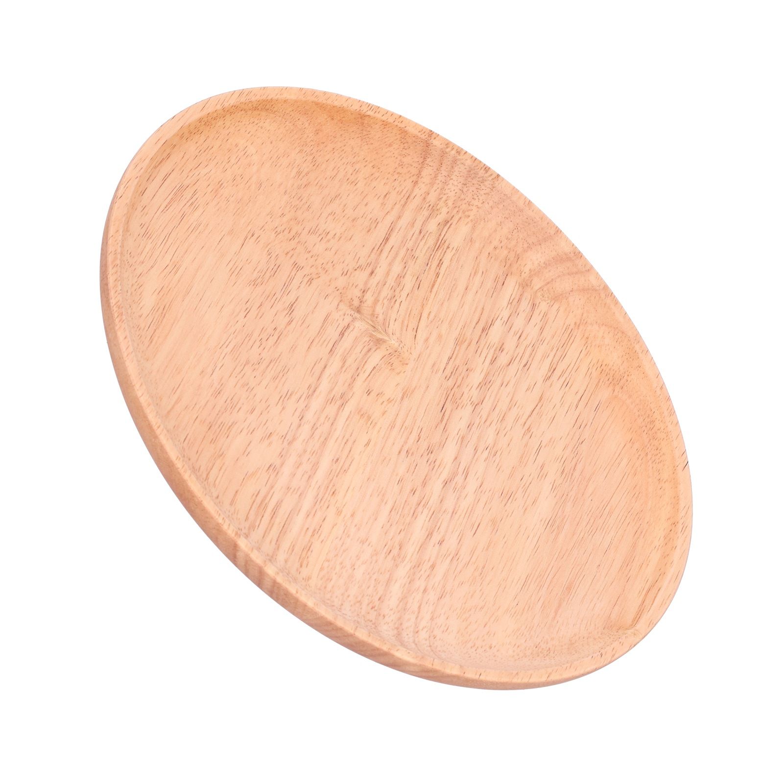 Rubber Wood Dinner Plate Round Tea Serving Tray Fruit Snack Tray Food Storage view 6
