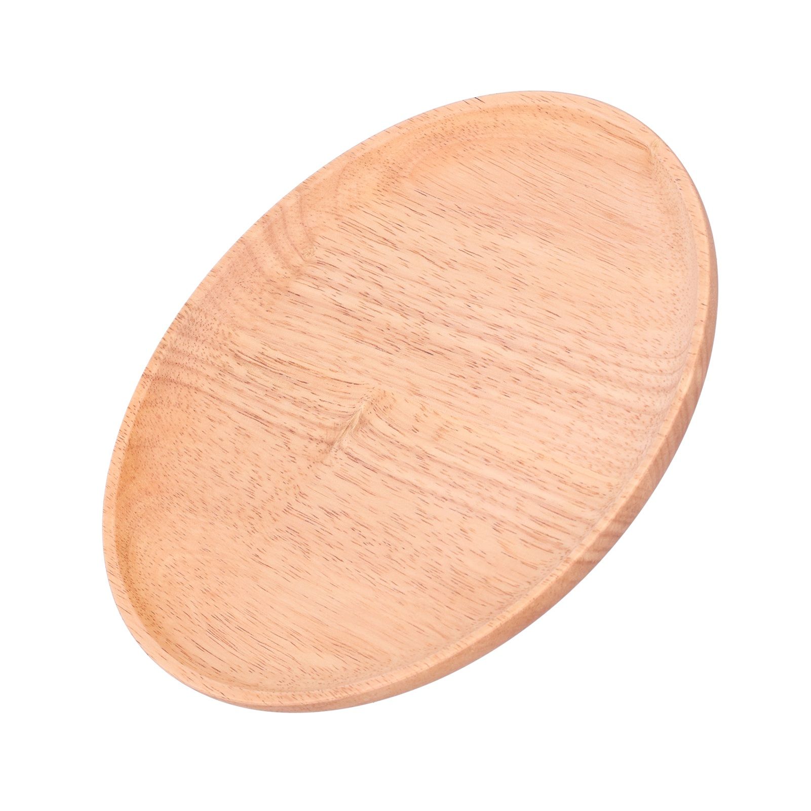 Rubber Wood Dinner Plate Round Tea Serving Tray Fruit Snack Tray Food Storage view 7