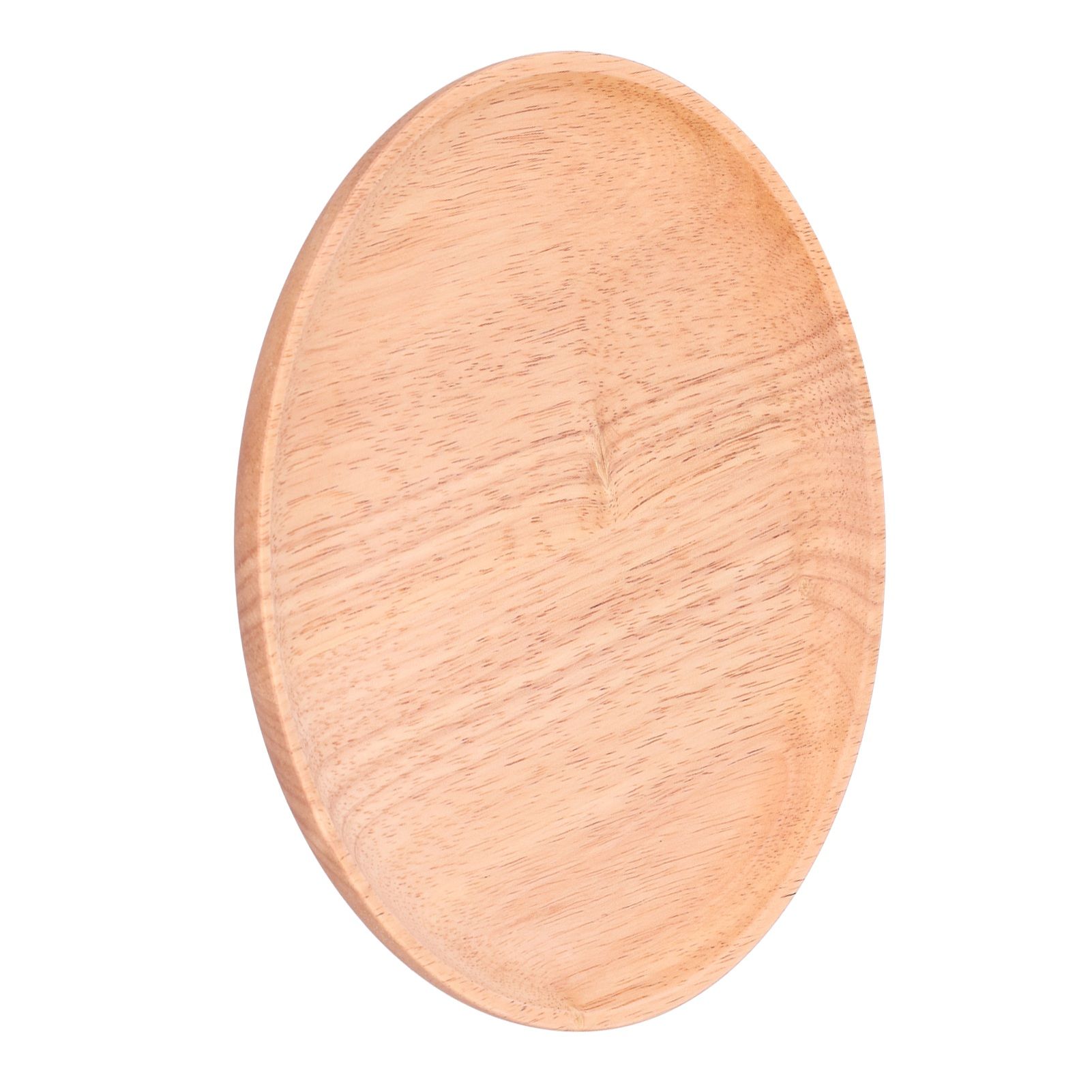 Rubber Wood Dinner Plate Round Tea Serving Tray Fruit Snack Tray Food Storage view 9