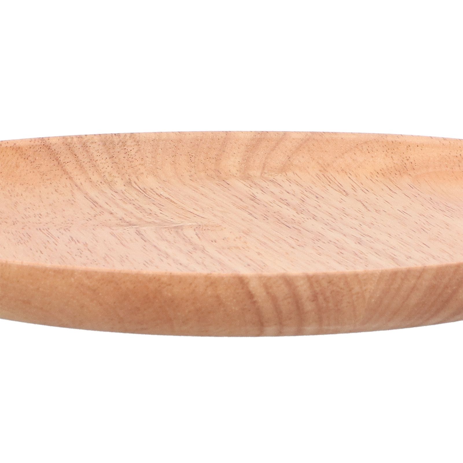 Rubber Wood Dinner Plate Round Tea Serving Tray Fruit Snack Tray Food Storage view 13