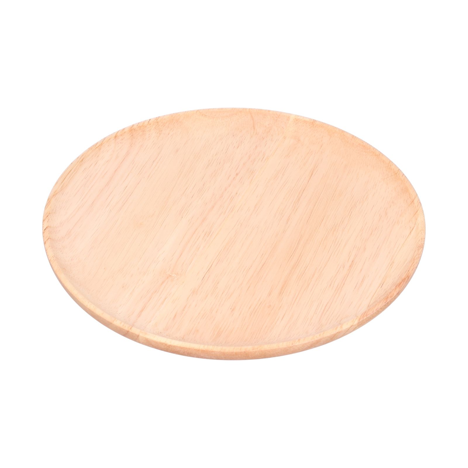 Rubber Wood Dinner Plate Round Tea Serving Tray Fruit Snack Tray Food Storage
