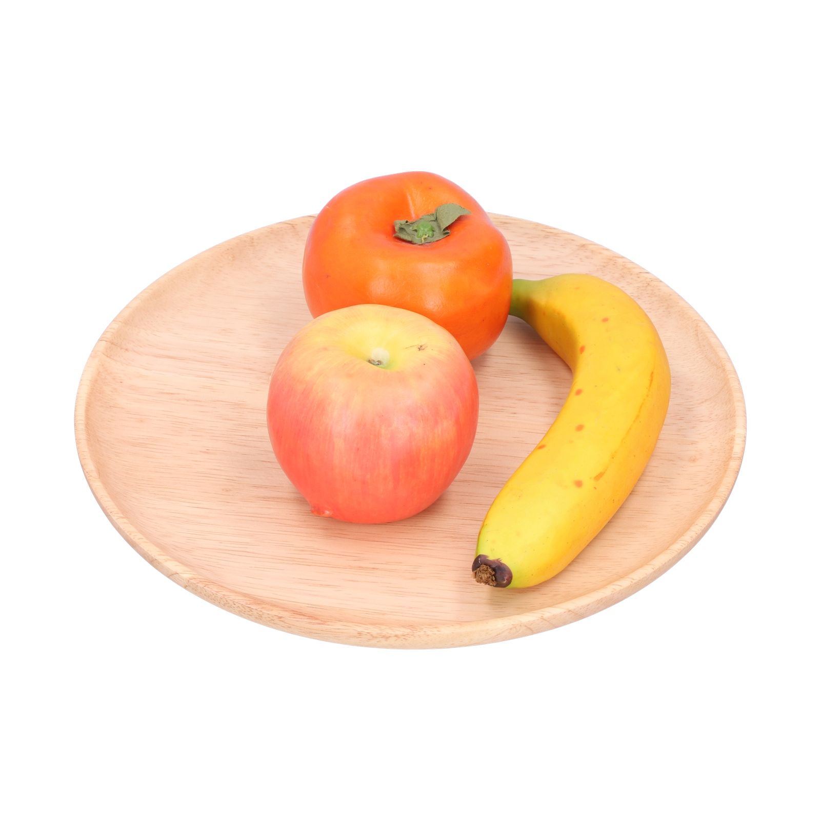 Rubber Wood Dinner Plate Round Tea Serving Tray Fruit Snack Tray Food Storage view 2