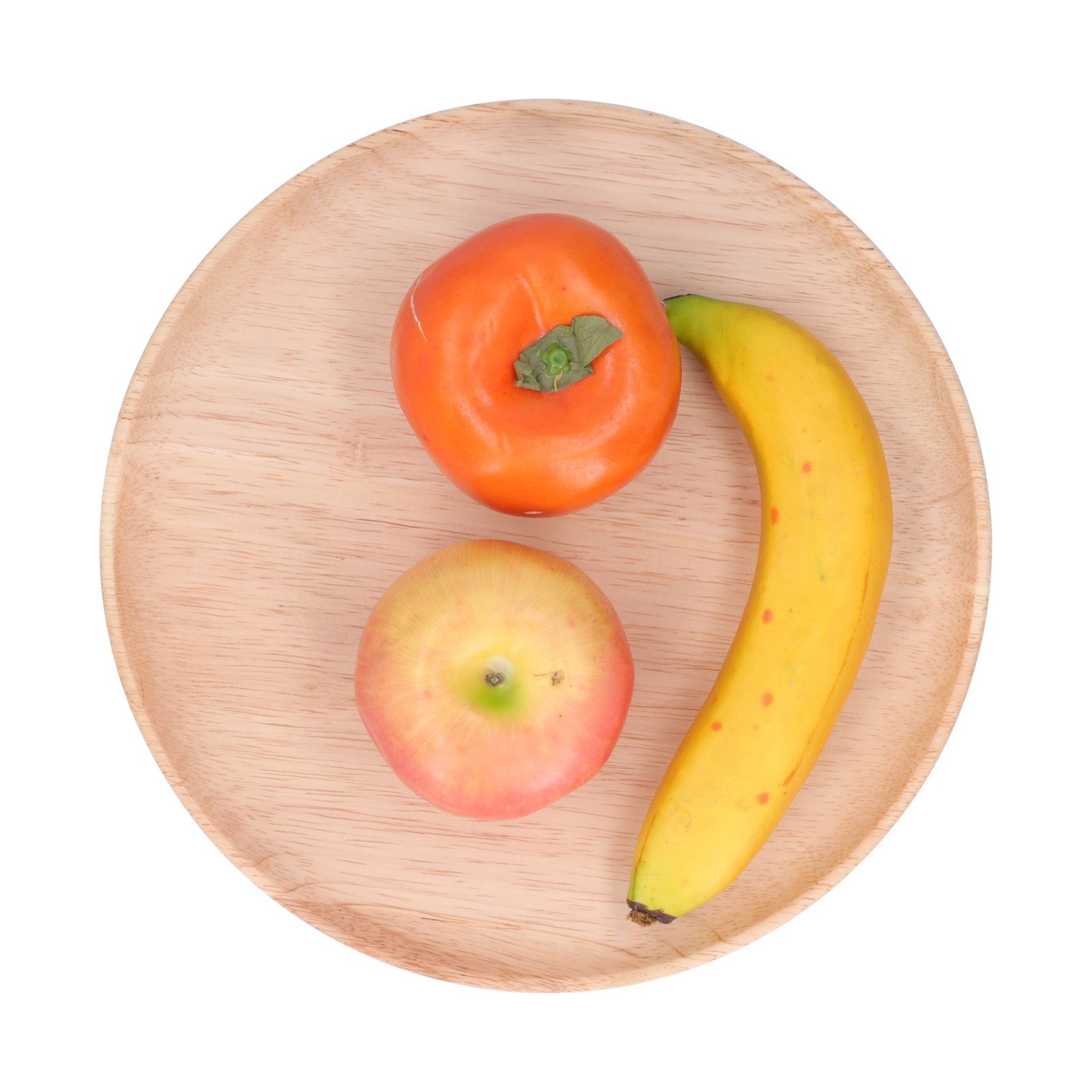 Rubber Wood Dinner Plate Round Tea Serving Tray Fruit Snack Tray Food Storage view 3