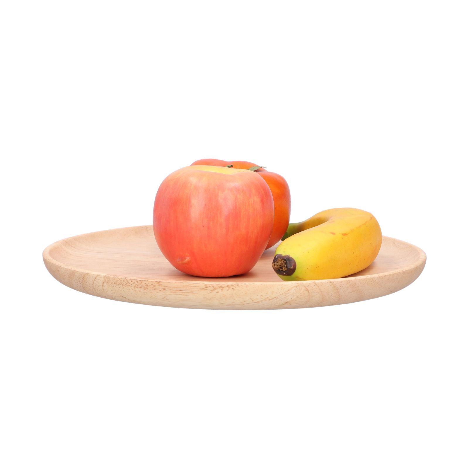 Rubber Wood Dinner Plate Round Tea Serving Tray Fruit Snack Tray Food Storage view 4