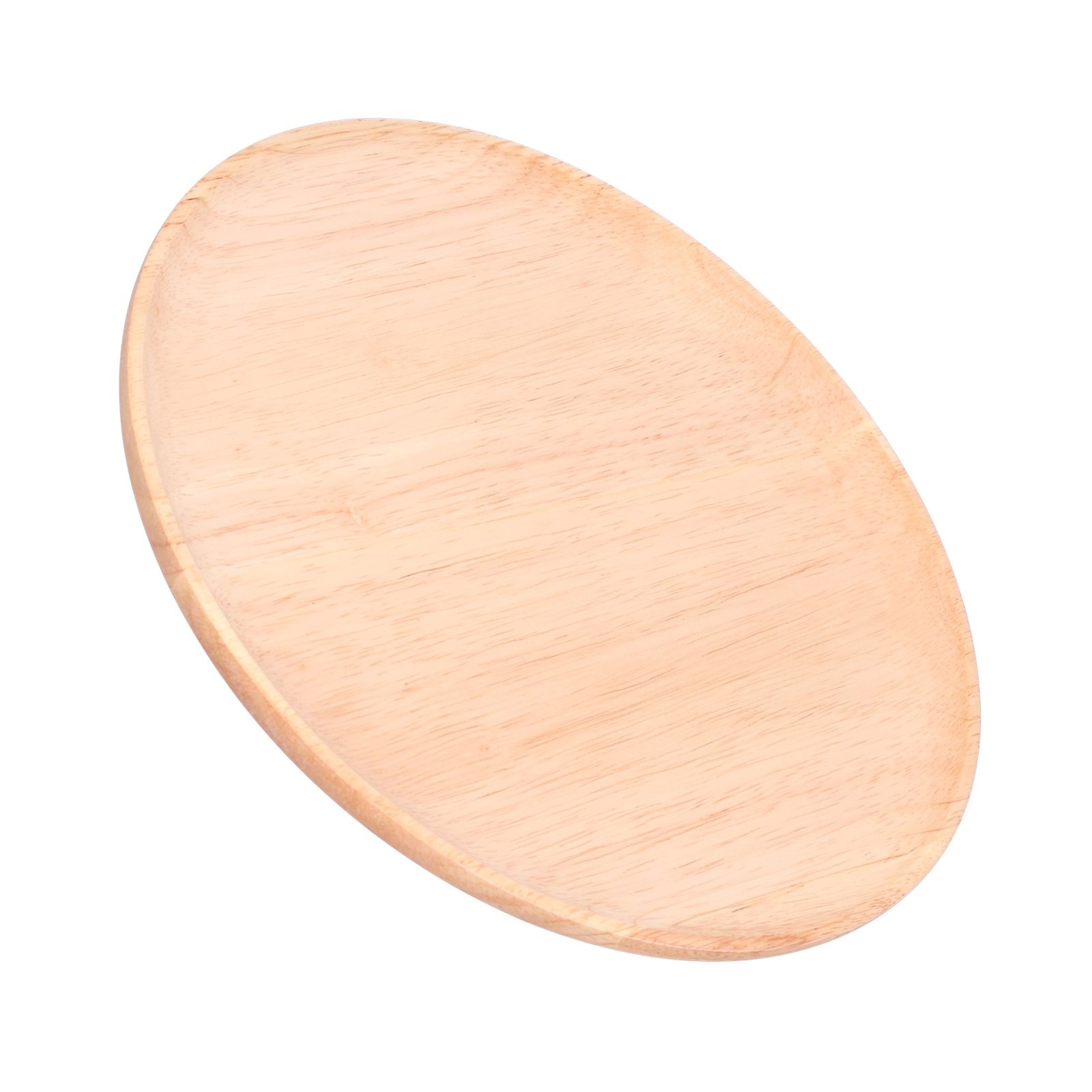 Rubber Wood Dinner Plate Round Tea Serving Tray Fruit Snack Tray Food Storage view 9