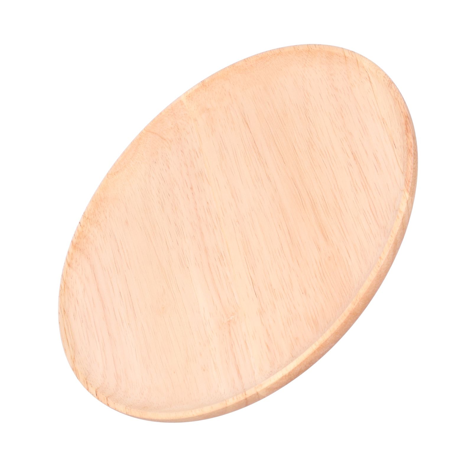Rubber Wood Dinner Plate Round Tea Serving Tray Fruit Snack Tray Food Storage view 10