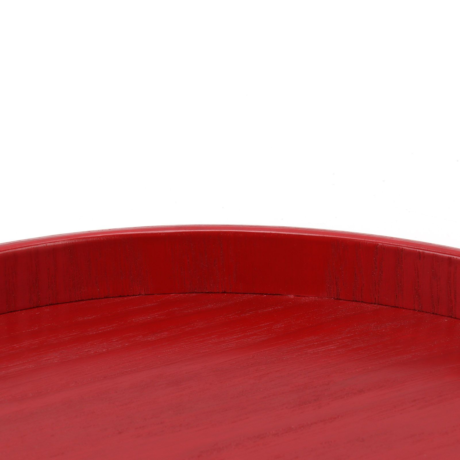 Red Round Wooden Plate Food Grade Fruit Cutlery Tray for Kitchen Home view 15