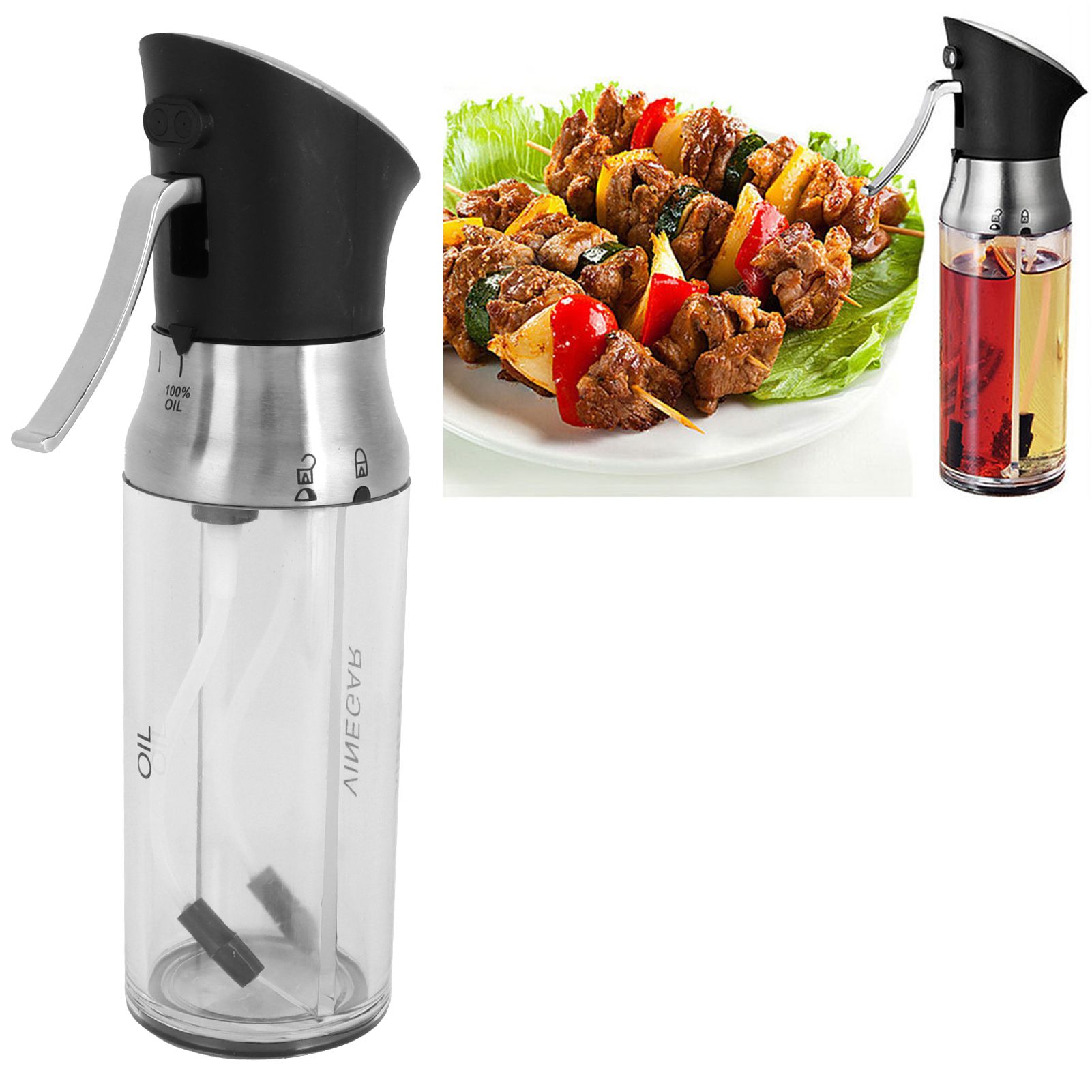 Oil Sprayer Transparent PressType Seasoning Bottle Vinegar Dispenser Kitchen Tools view 11