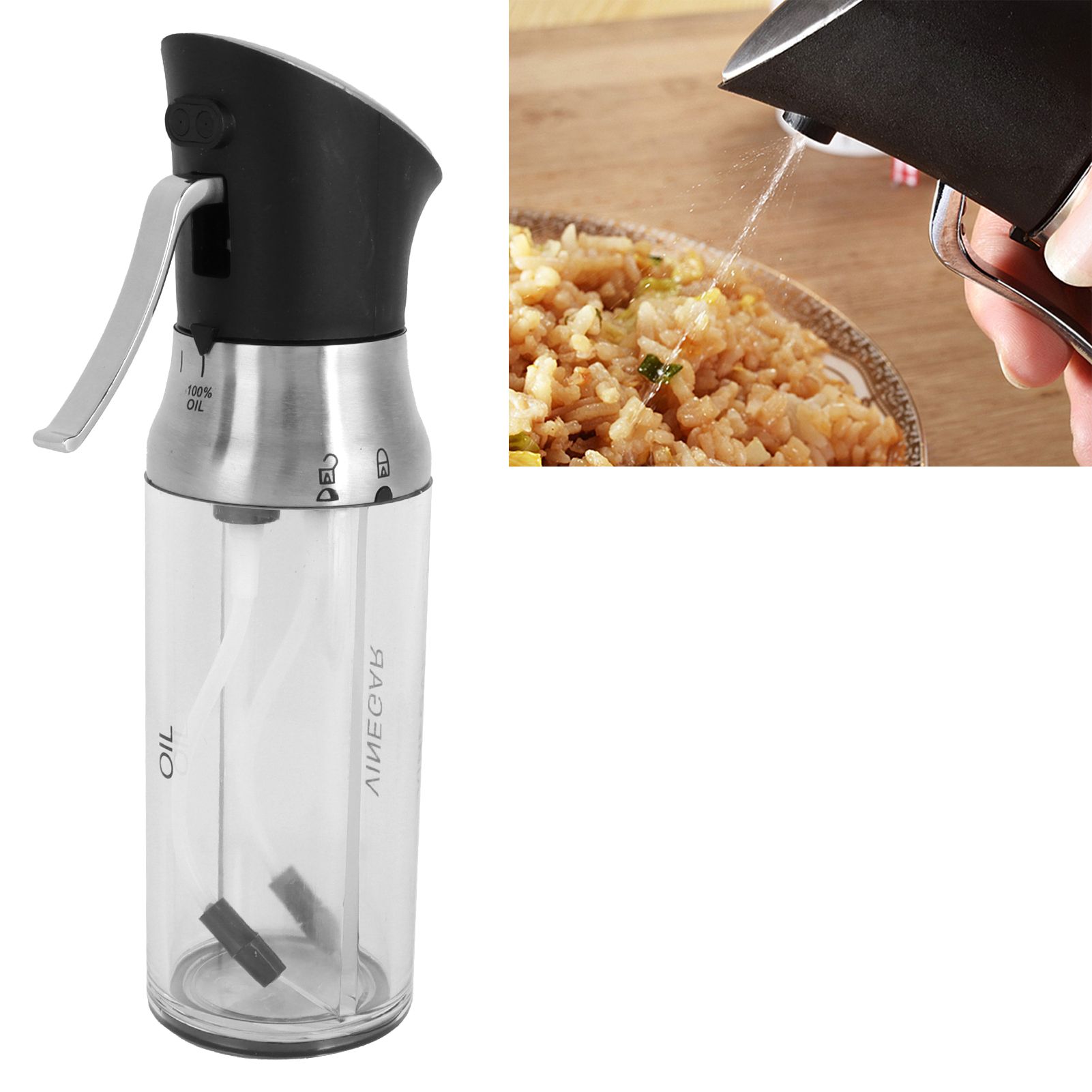 Oil Sprayer Transparent PressType Seasoning Bottle Vinegar Dispenser Kitchen Tools view 12