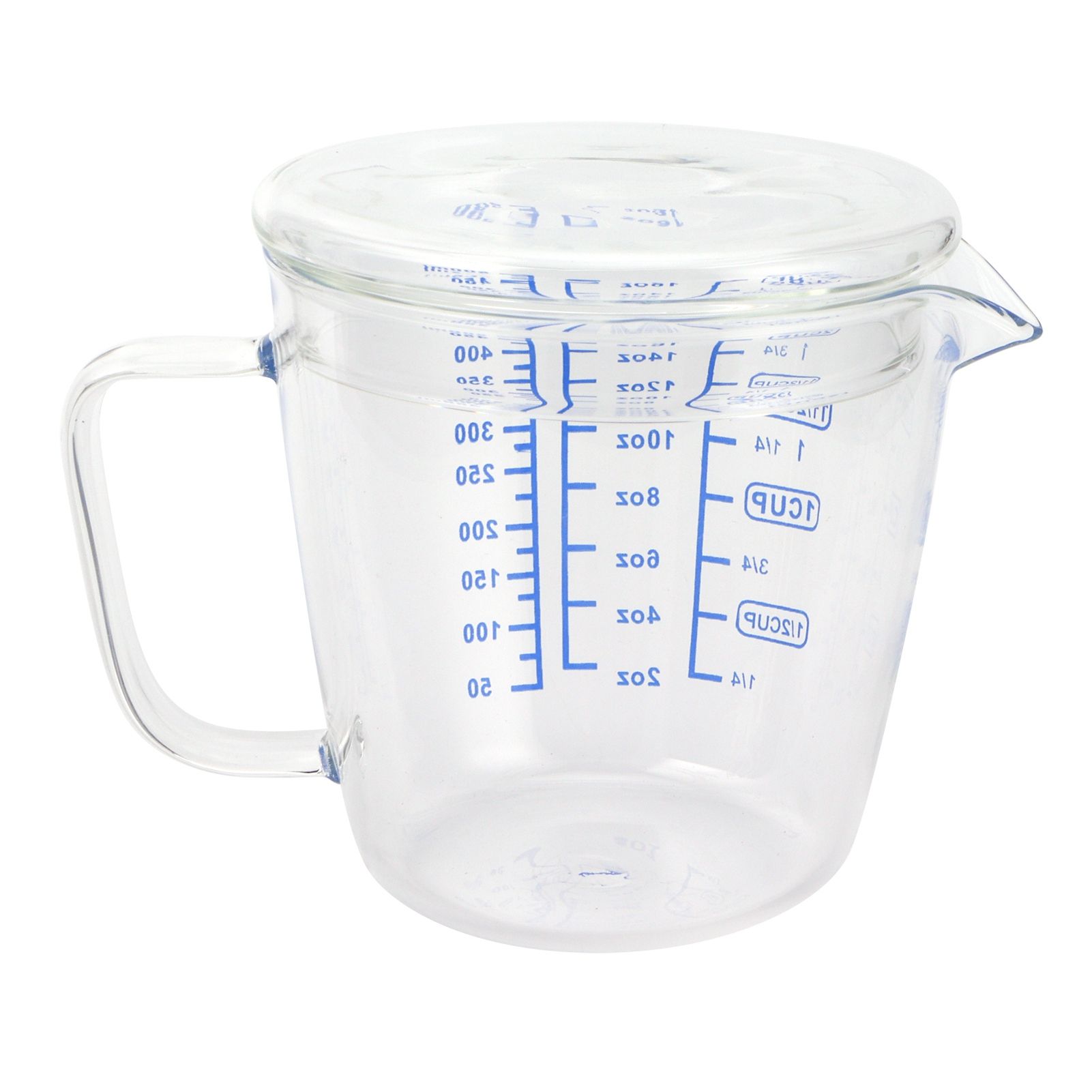 Heat Resisting Glass Measuring Cup Milk Scale Measuring Jug with Lid Kitchen view 2