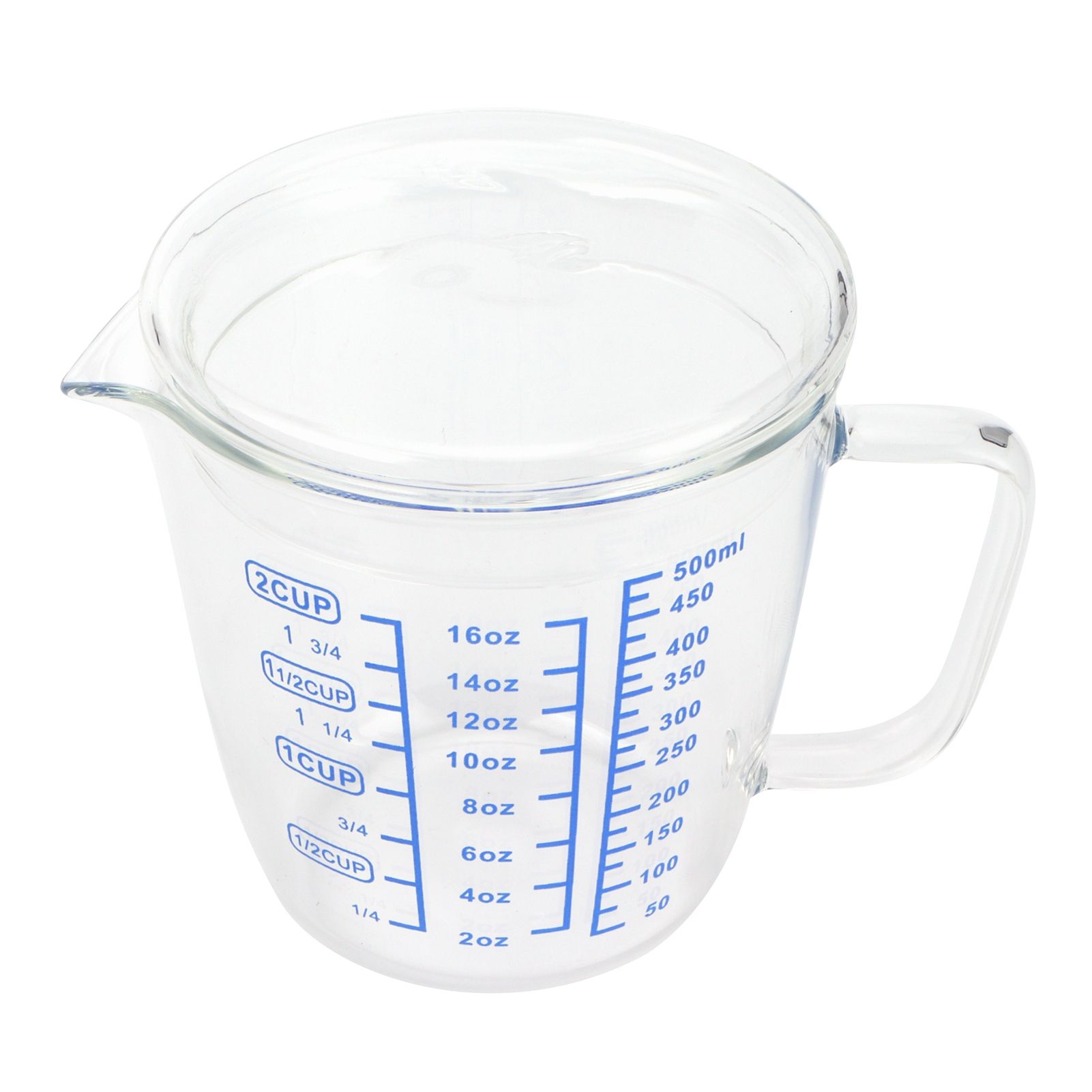 Heat Resisting Glass Measuring Cup Milk Scale Measuring Jug with Lid Kitchen view 3