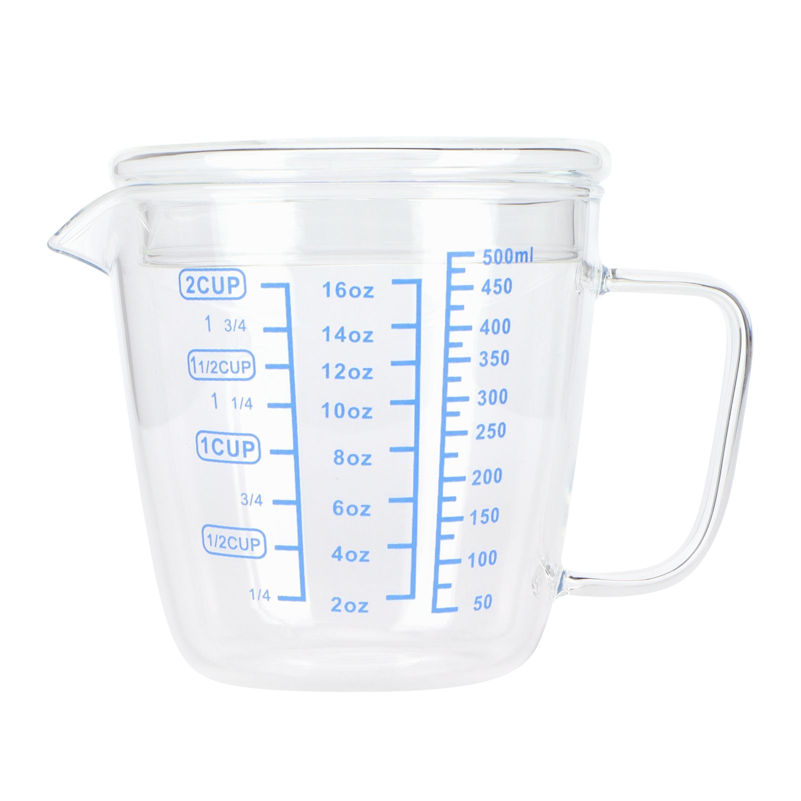 Heat Resisting Glass Measuring Cup Milk Scale Measuring Jug with Lid Kitchen view 7
