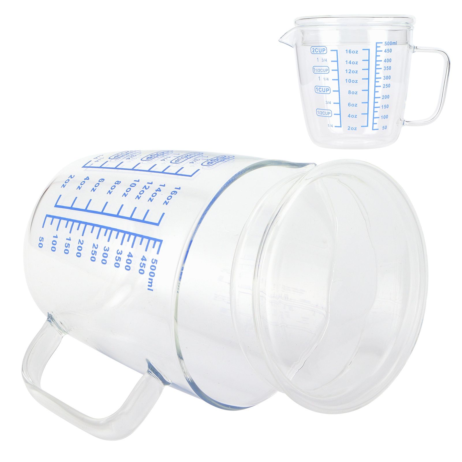 Heat Resisting Glass Measuring Cup Milk Scale Measuring Jug with Lid Kitchen view 9