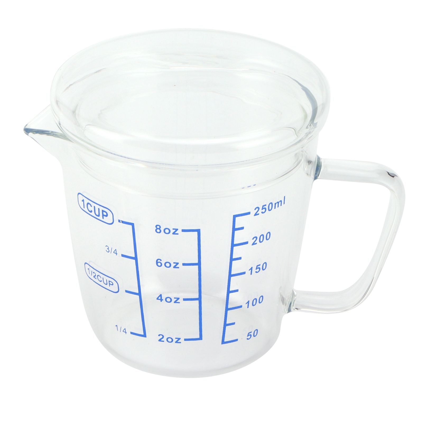 Heat Resisting Glass Measuring Cup Milk Scale Measuring Jug with Lid Kitchen