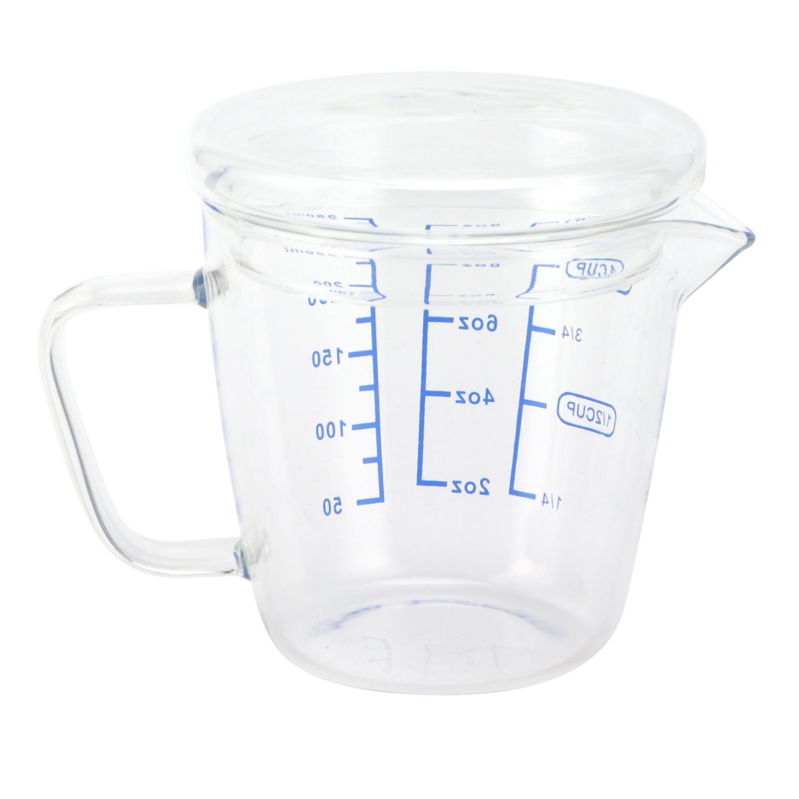 Heat Resisting Glass Measuring Cup Milk Scale Measuring Jug with Lid Kitchen view 3