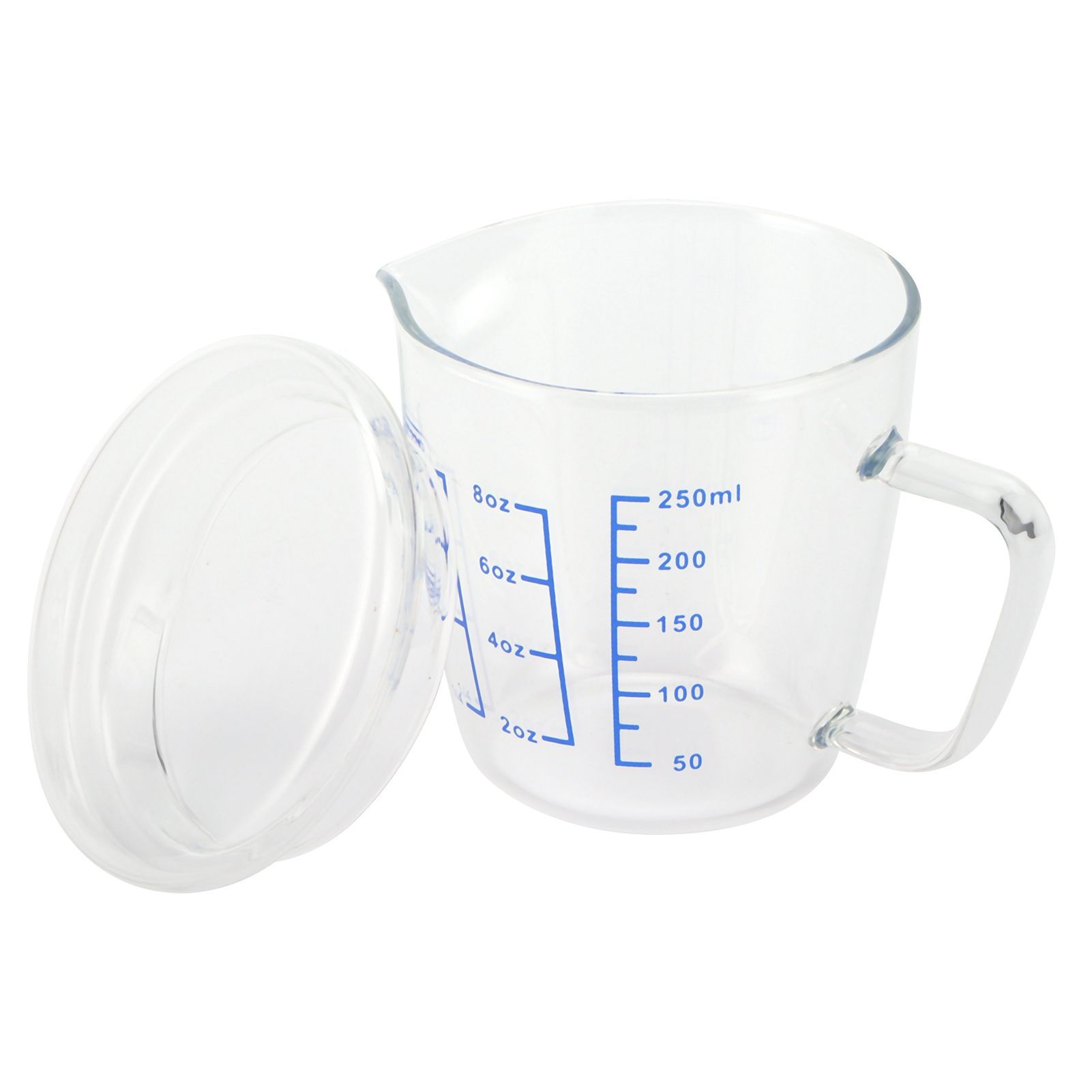 Heat Resisting Glass Measuring Cup Milk Scale Measuring Jug with Lid Kitchen view 4