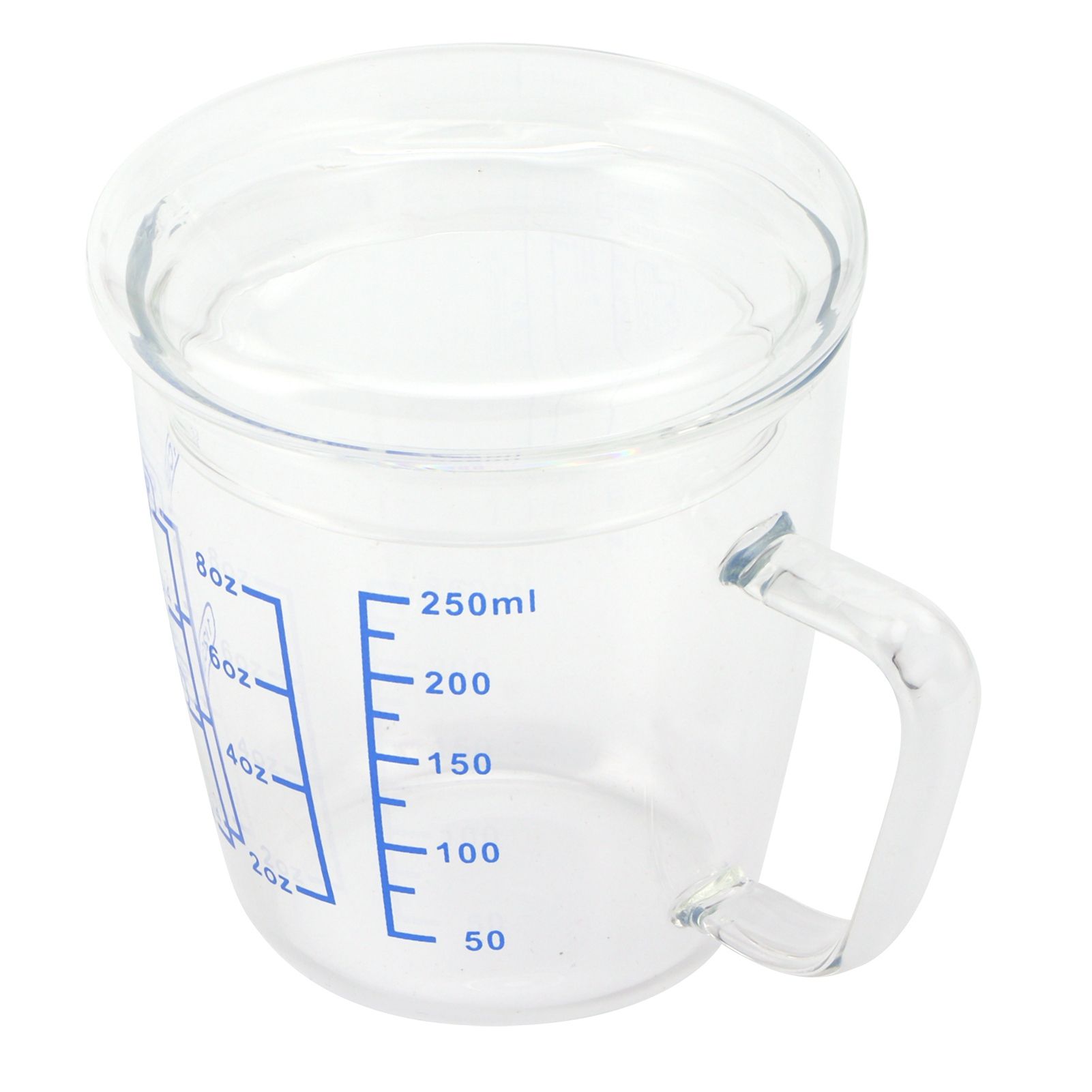 Heat Resisting Glass Measuring Cup Milk Scale Measuring Jug with Lid Kitchen view 7