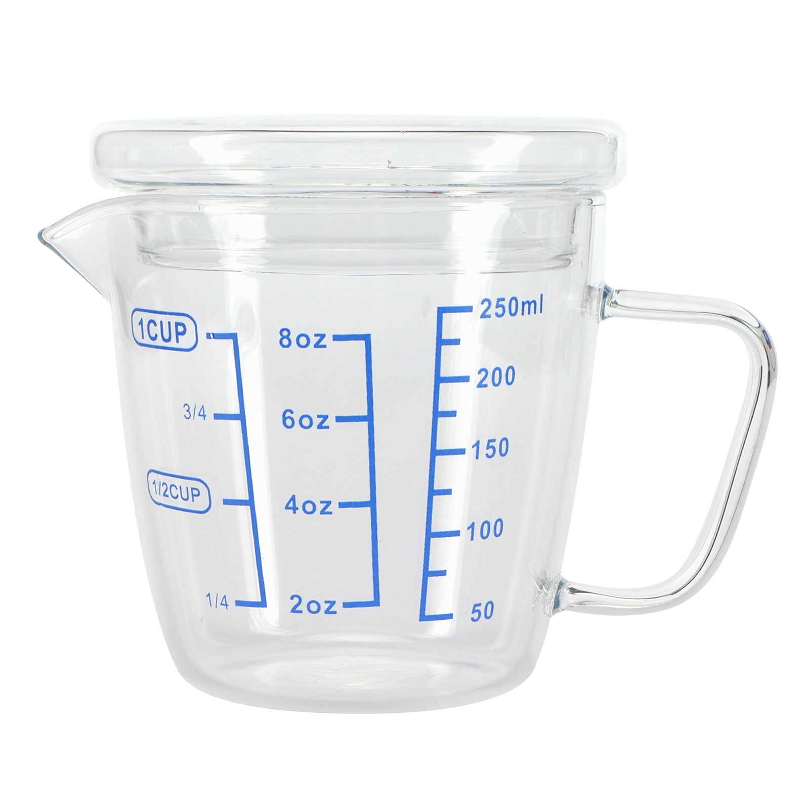 Heat Resisting Glass Measuring Cup Milk Scale Measuring Jug with Lid Kitchen view 9
