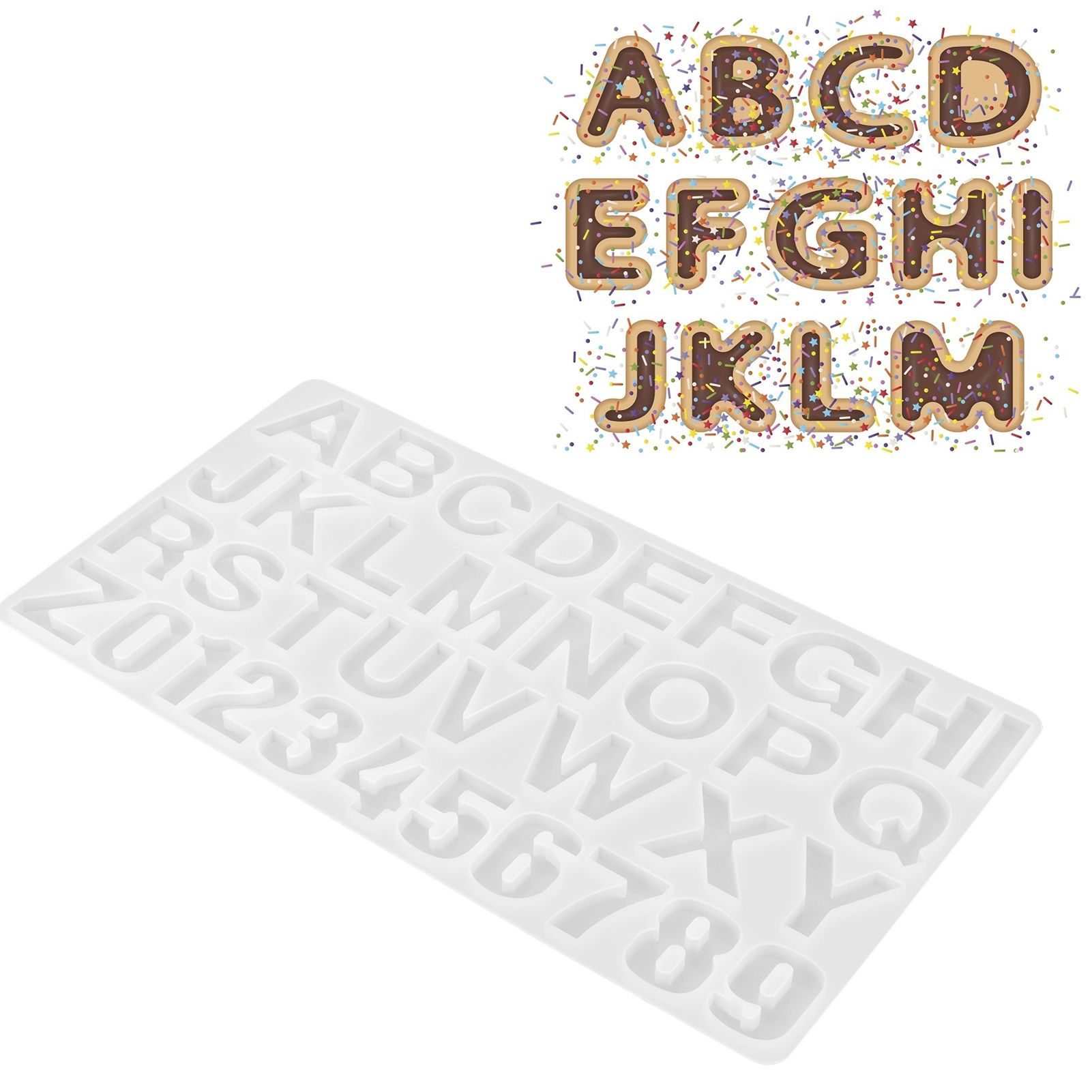 English Letters Number Pattern Silicone Mould DIY Chocolate Pudding Mold view 12