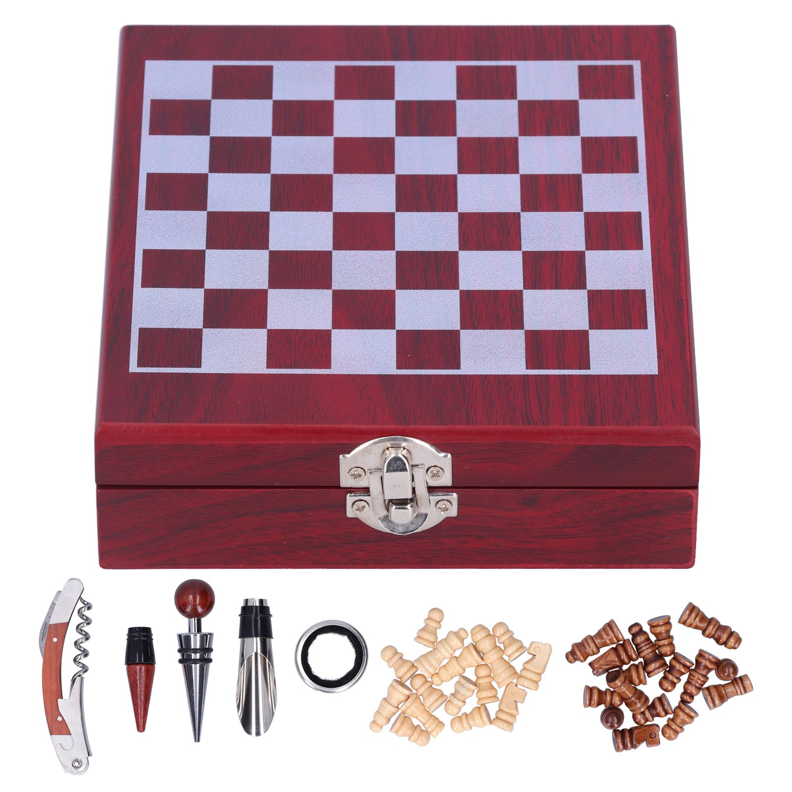 Stainless Steel Round Wine Stopper Bottle Opener Set Wine Manual Bottle Opener