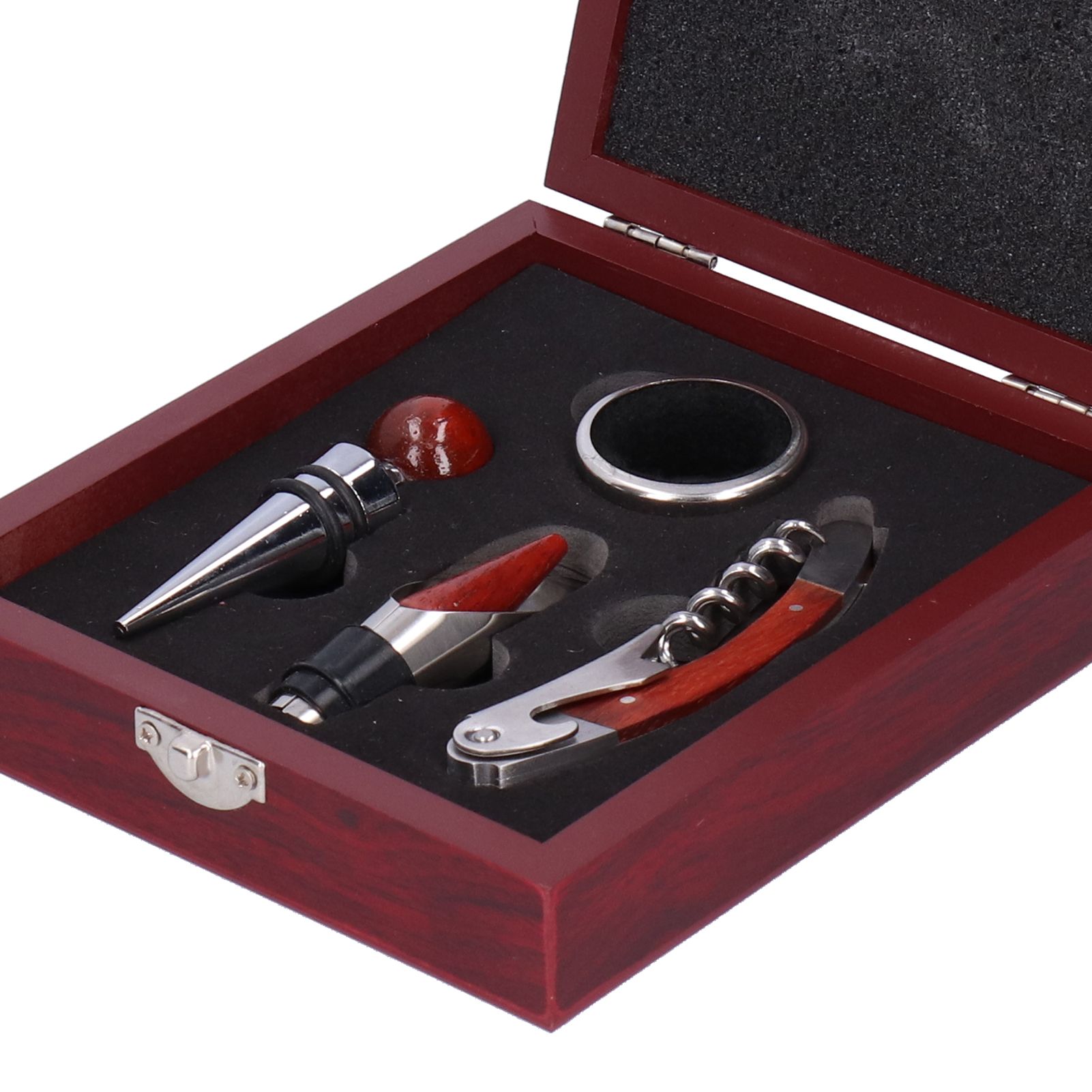 Stainless Steel Round Wine Stopper Bottle Opener Set Wine Manual Bottle Opener view 15