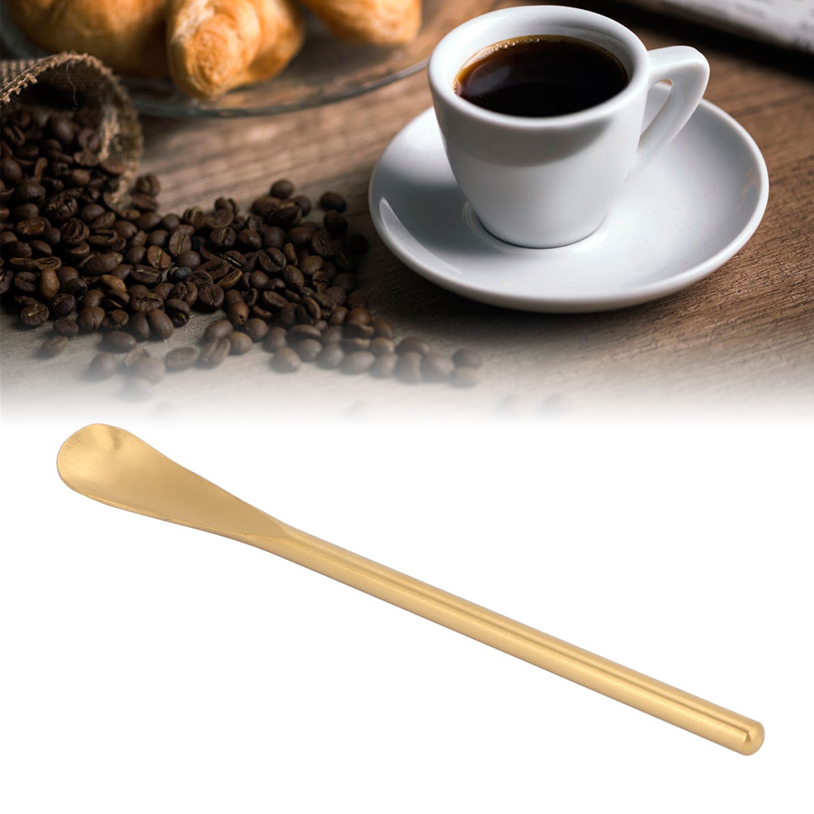 Stainless Steel Mixing Spoon Short Handle Dessert Coffee Spoon Mixing Stick view 12