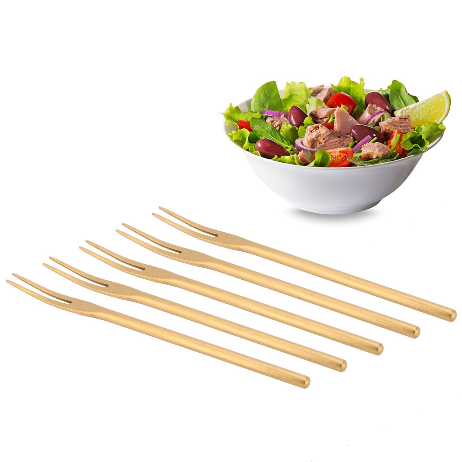 5Pcs Fruit Fork Stainless Steel Originality Cute Dessert Cake Small Fork for view 11