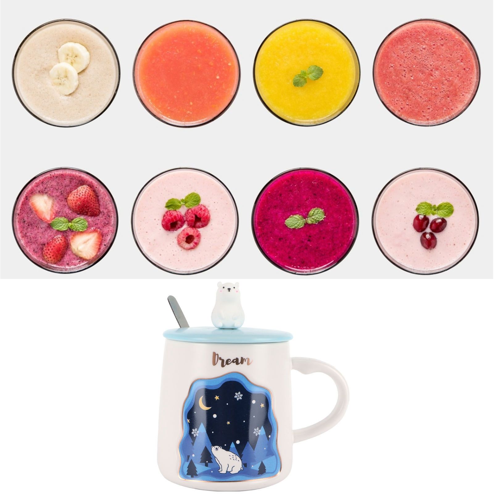 Embossed Animal Cup Cartoon Cute Coffee Cup with Lid Spoon Couple Gift Mug for view 12