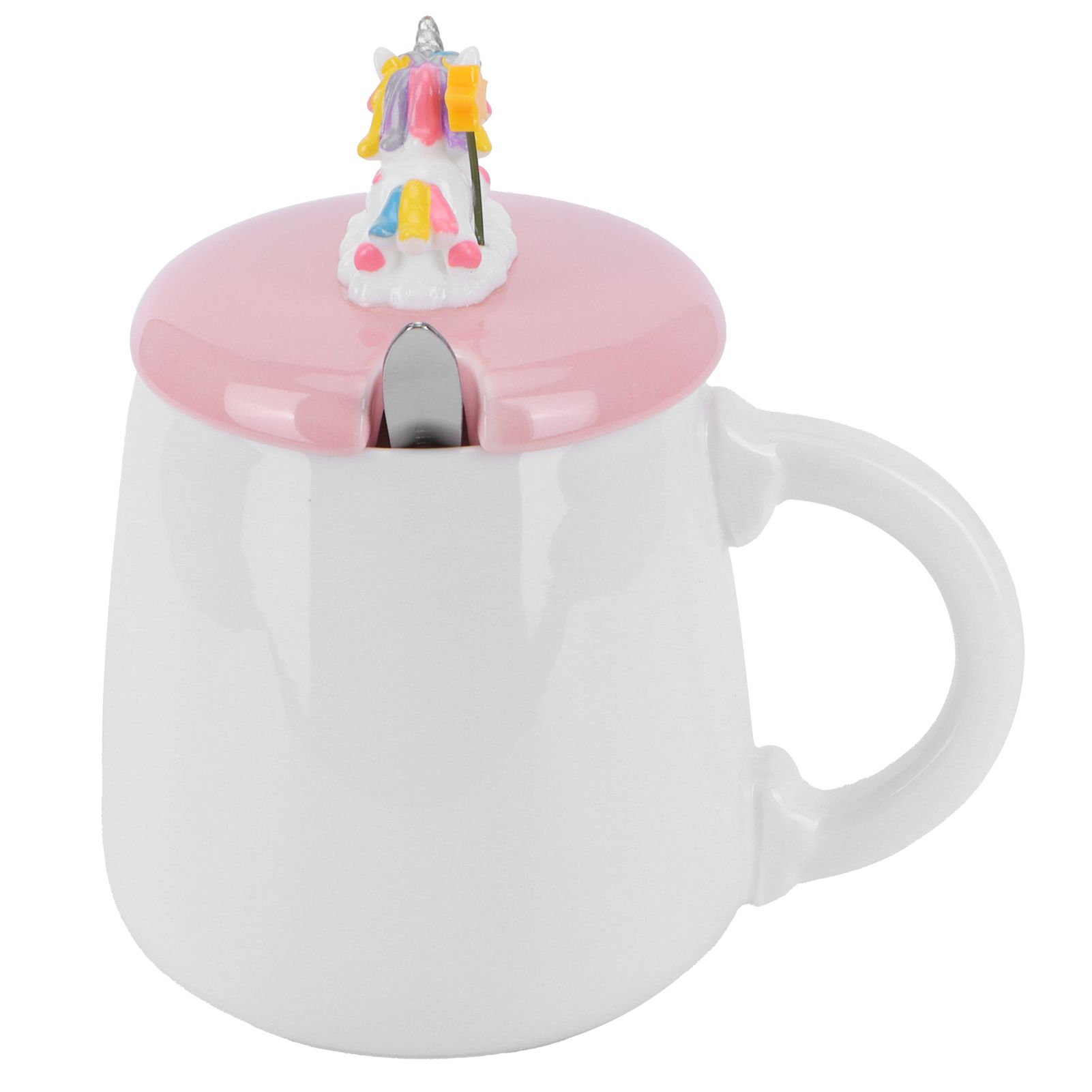 Animal Mug Spoon Water Cup with Lid Cute Ceramic Mug Coffee Cup Drinking view 7