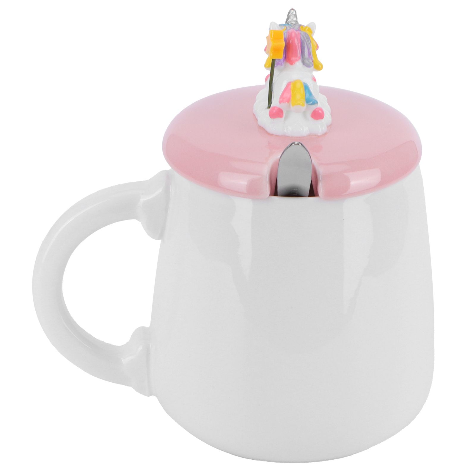 Animal Mug Spoon Water Cup with Lid Cute Ceramic Mug Coffee Cup Drinking view 9