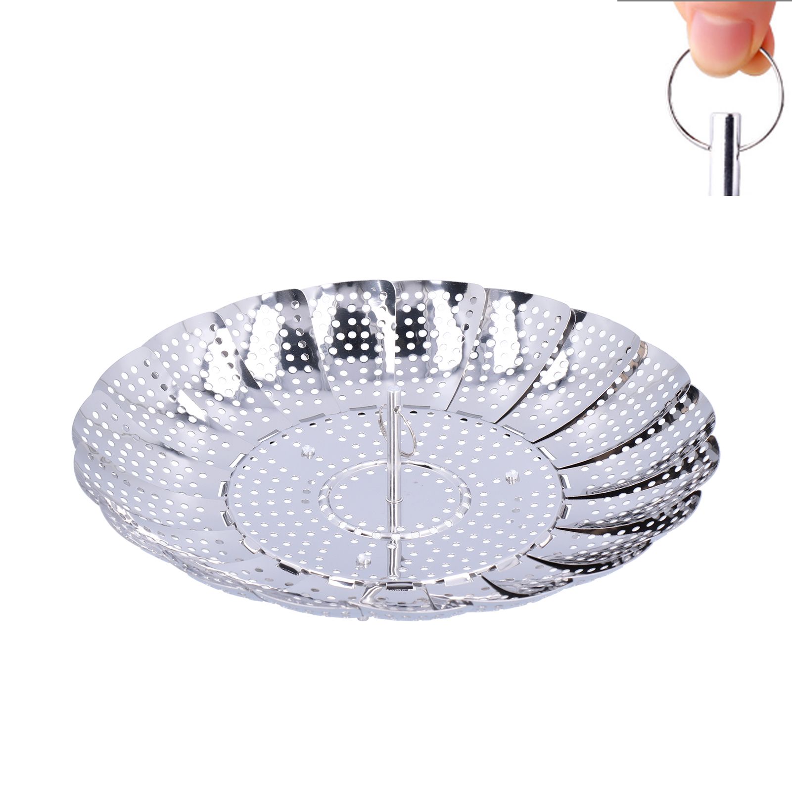 Steam Basket Multifunction Stainless Steel Folding Steam Rack Cookware Kitchen view 10