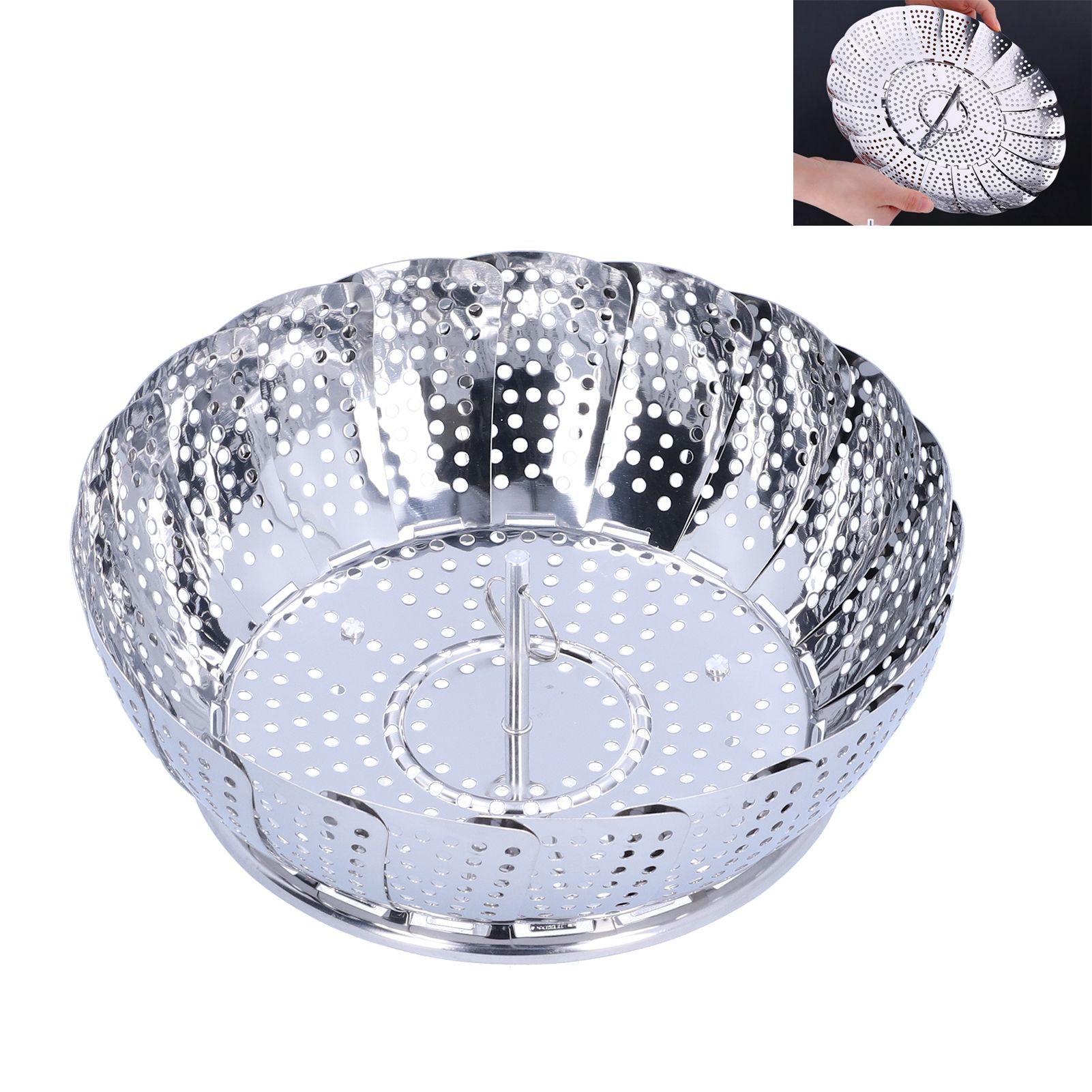 Steam Basket Multifunction Stainless Steel Folding Steam Rack Cookware Kitchen view 9