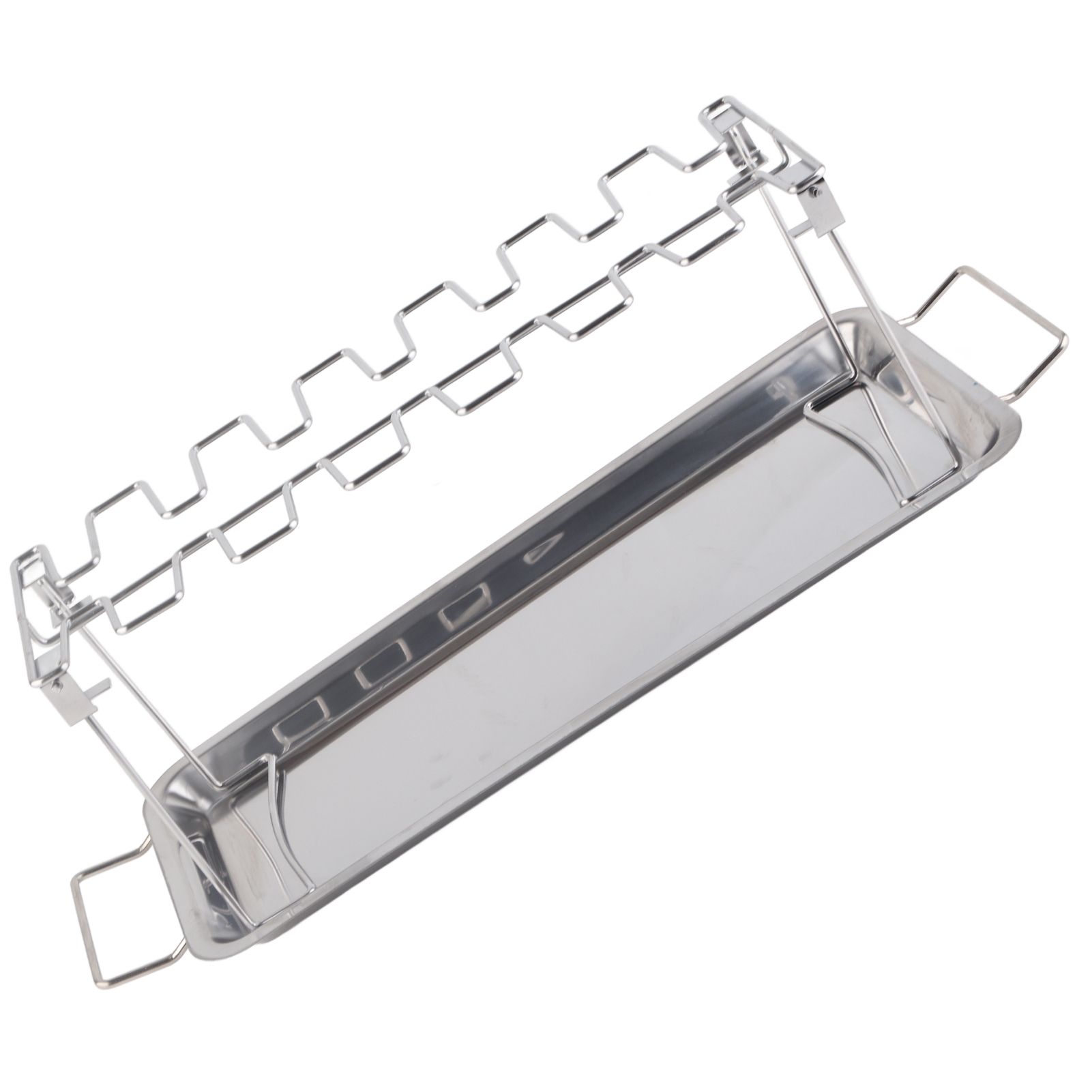 Chicken Leg Grill Rack with Drip Pan Stainless Steel Roaster Stand Barbecue view 2
