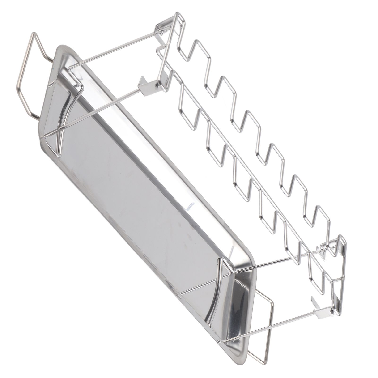 Chicken Leg Grill Rack with Drip Pan Stainless Steel Roaster Stand Barbecue view 3