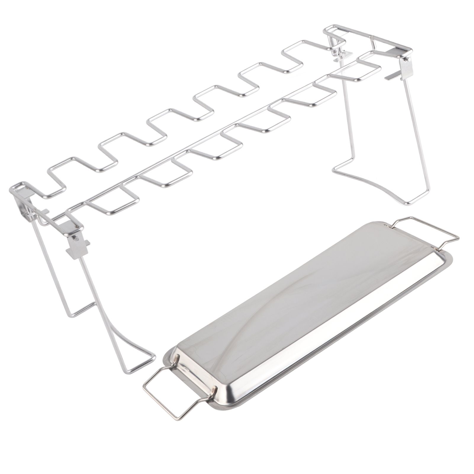 Chicken Leg Grill Rack with Drip Pan Stainless Steel Roaster Stand Barbecue view 4